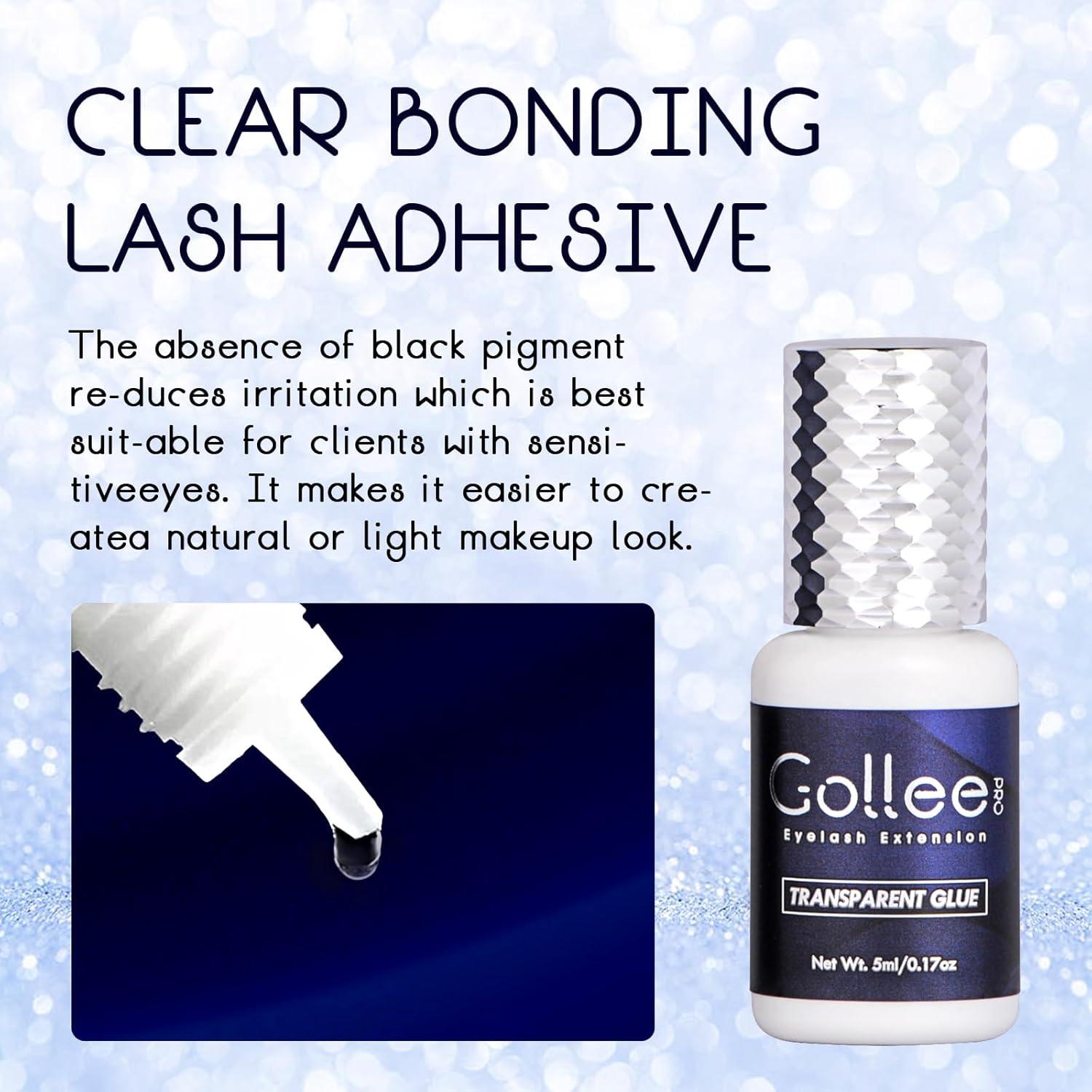 Transparent Eyelash Extension Glue Lash Glue for Eyelash Extensions - (0.17fl.oz / 5ml) 1-2 S Fast Drying/Retention 6 Week/Clear Eyelash Adhesive for Eyelash Extensions Professional Supplies