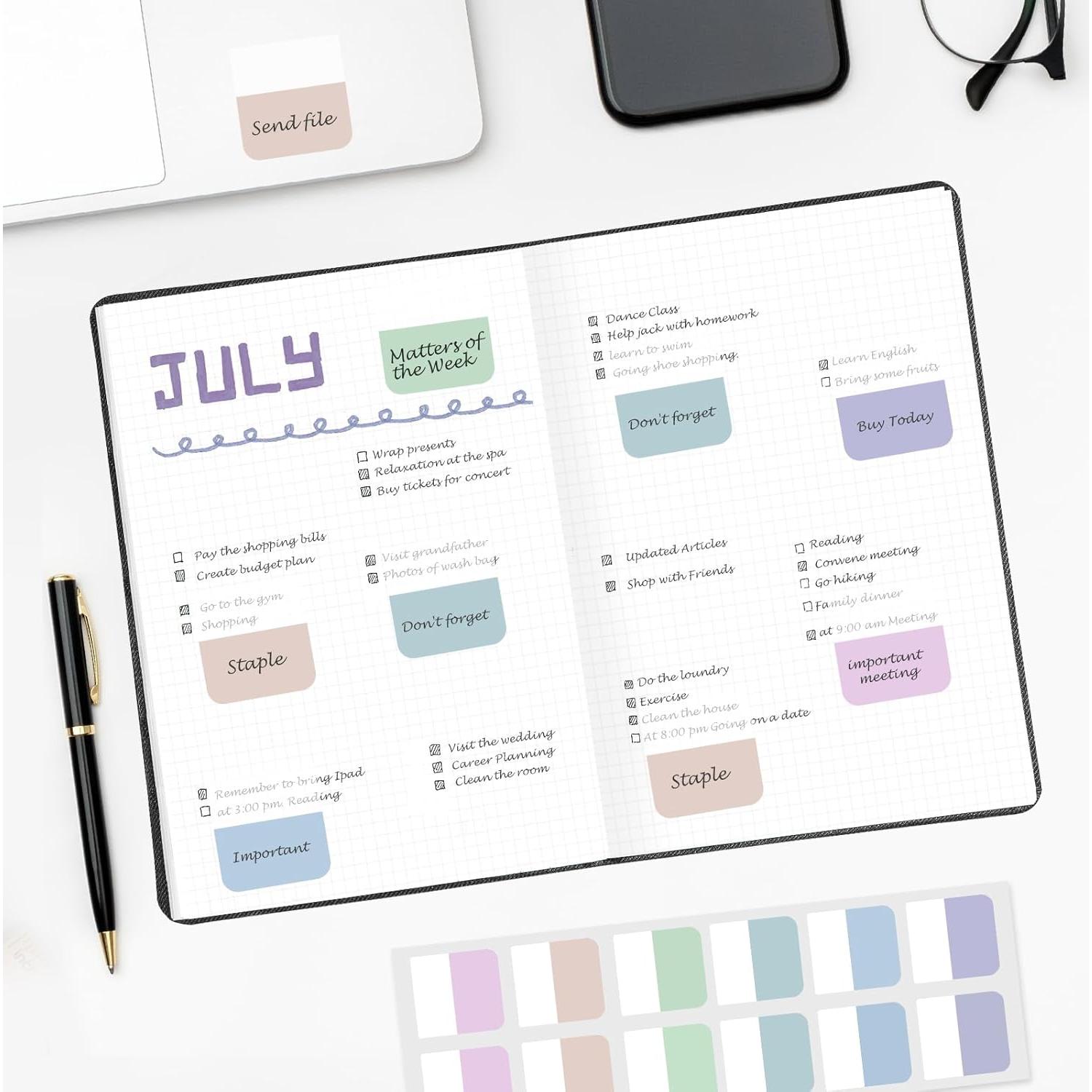 Sticky Index Tabs, Transparent Sticky for Notes Tabs,Colorful Page Markers for Notebooks,Writable and Repositionable Tabs, 240 Pcs,12 Colors(1.4inch)