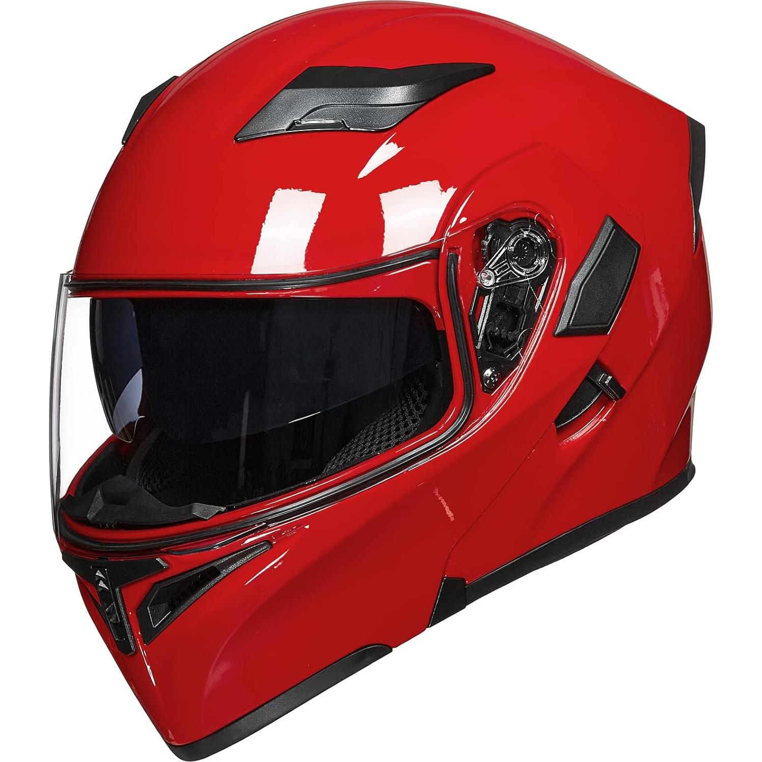 ILM Motorcycle Dual Visor Flip up Modular Full Face Helmet DOT 6 Colors Model 902