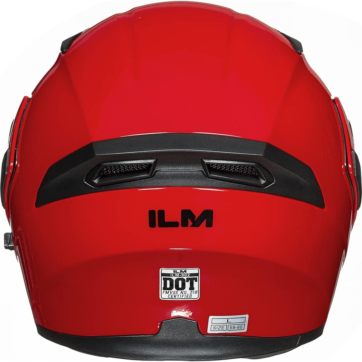 ILM Motorcycle Dual Visor Flip up Modular Full Face Helmet DOT 6 Colors Model 902