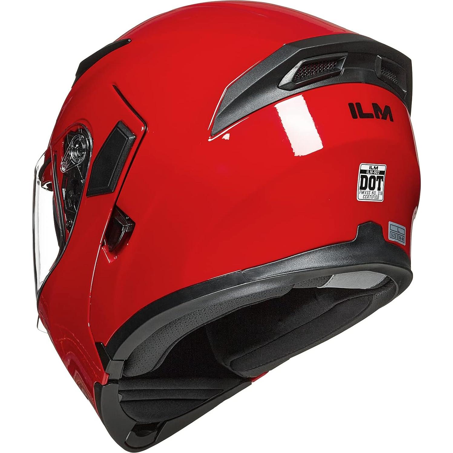 ILM Motorcycle Dual Visor Flip up Modular Full Face Helmet DOT 6 Colors Model 902