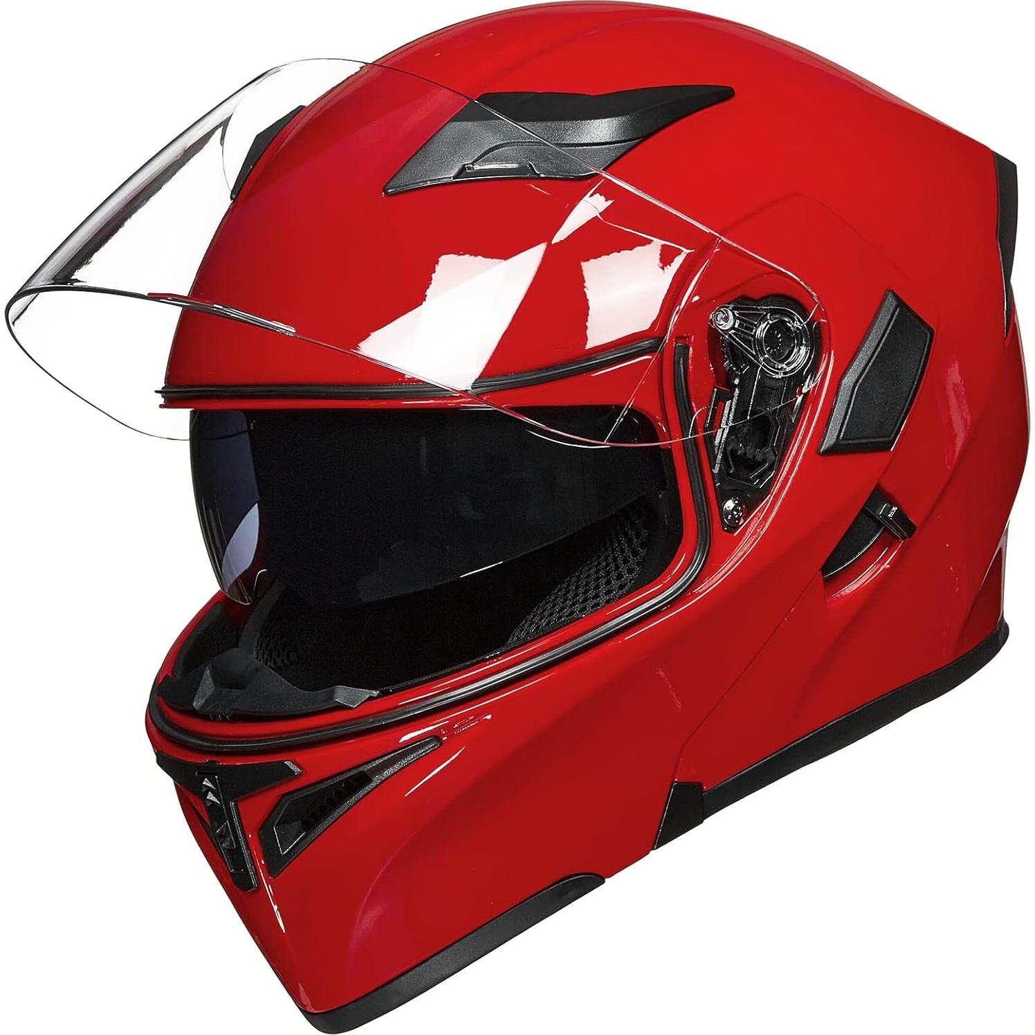 ILM Motorcycle Dual Visor Flip up Modular Full Face Helmet DOT 6 Colors Model 902