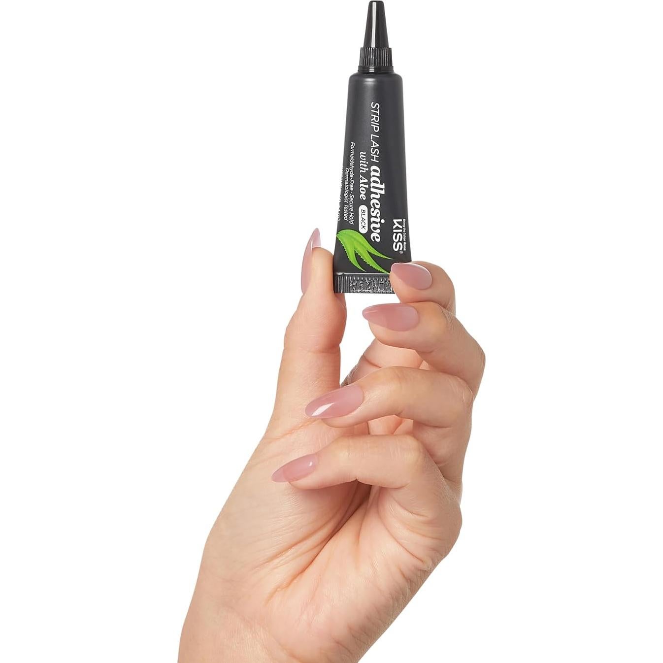 Adhesivo para Pestañas Negras Kiss con Aloe 7.1g Libre de Formaldehído