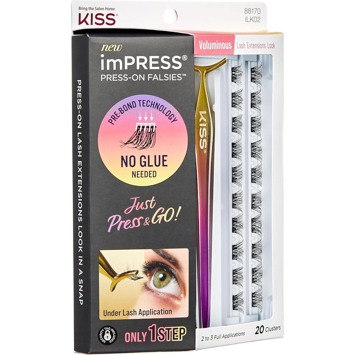 Pestañas Postizas Autoadhesivas KISS imPRESS 12-14mm Voluminosas