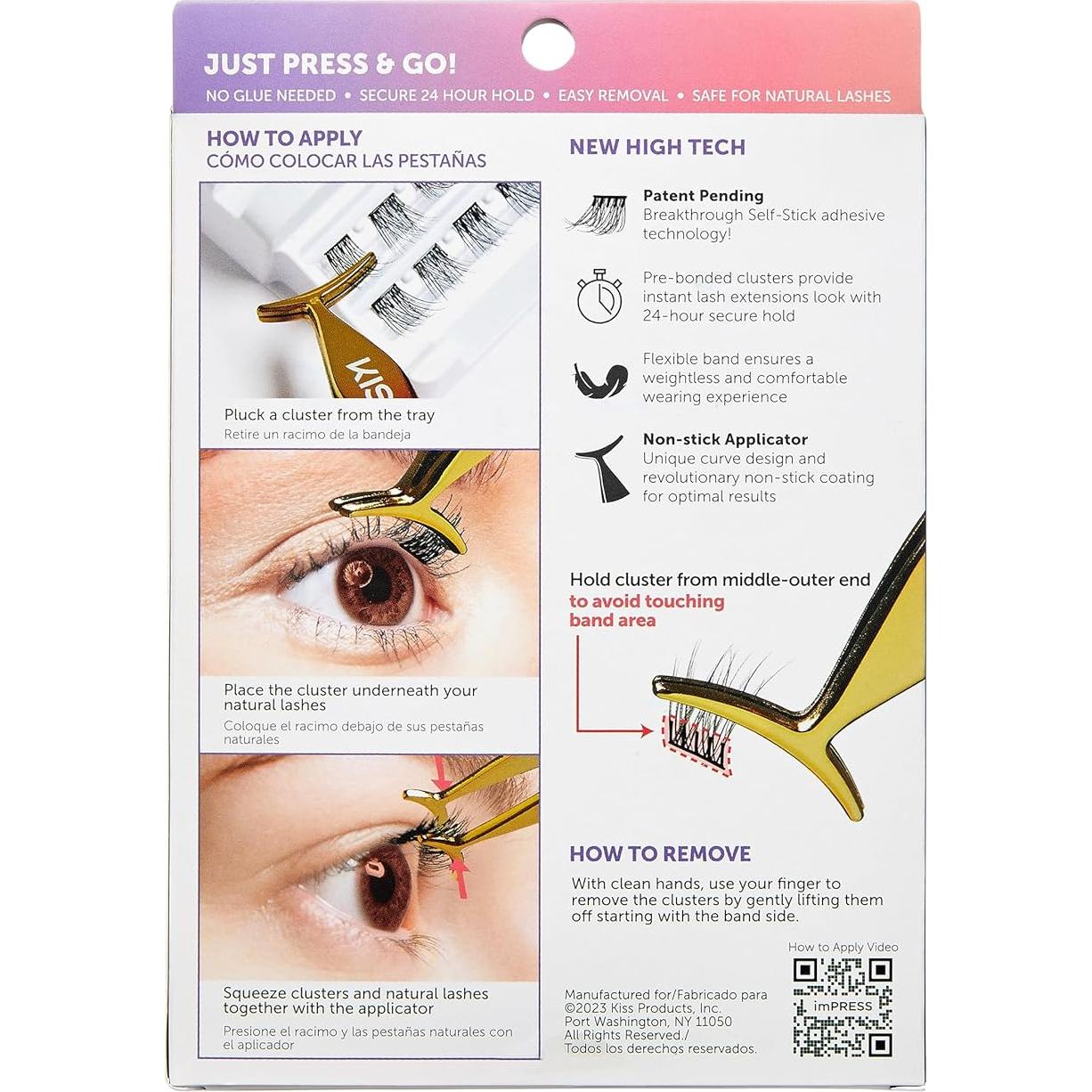 Pestañas Postizas Autoadhesivas KISS imPRESS 12-14mm Voluminosas