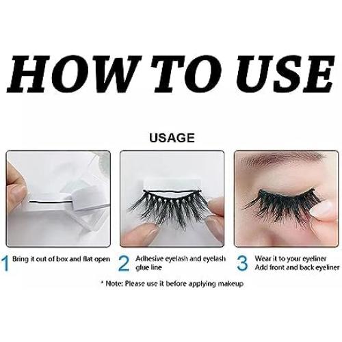 80 Piezas Pestañas Falsas Autoadhesivas BWESOO - Sin Pegamento