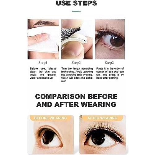 80 Piezas Pestañas Falsas Autoadhesivas BWESOO - Sin Pegamento