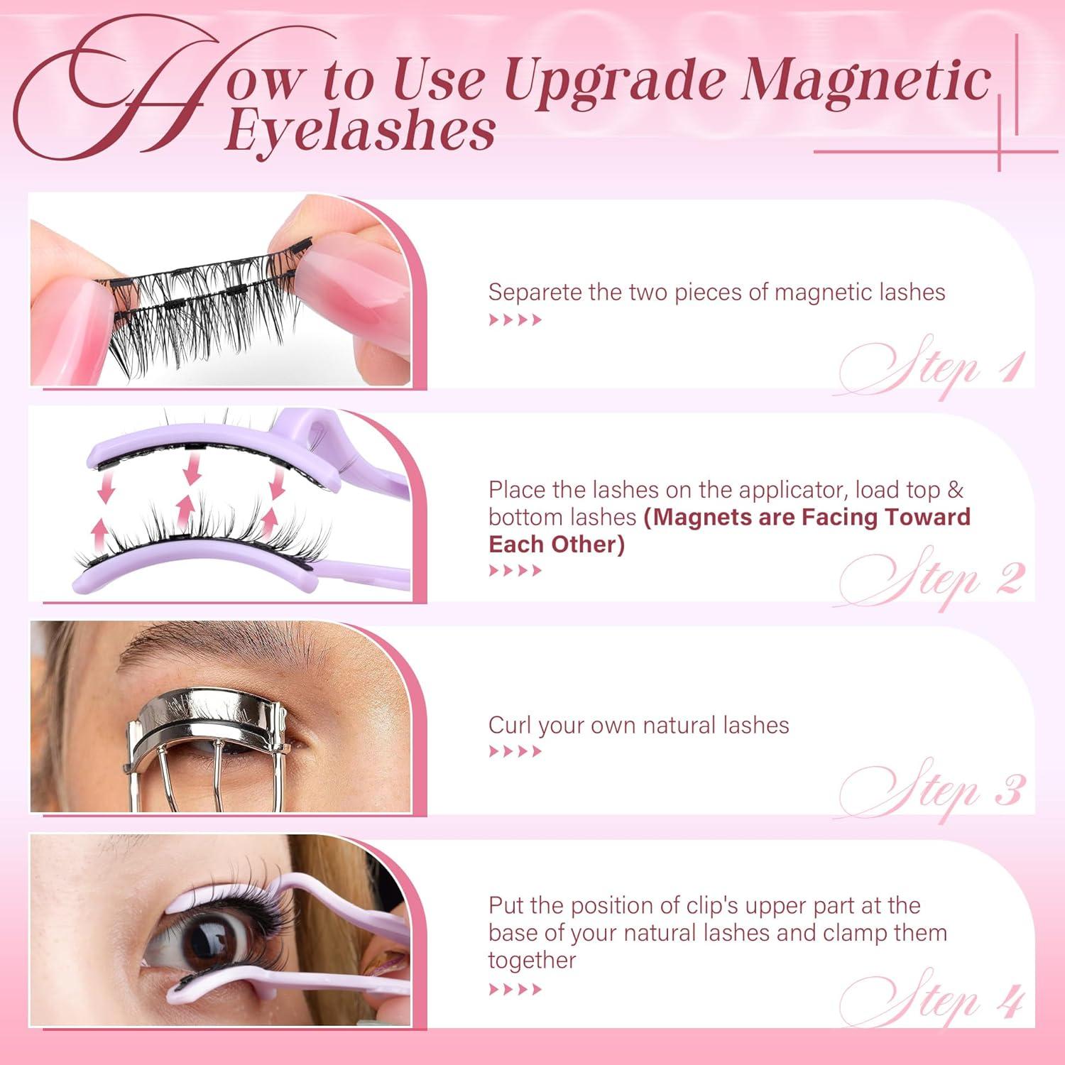 Pestañas Magnéticas Wiwoseo 2 Pares con Aplicador - Naturales