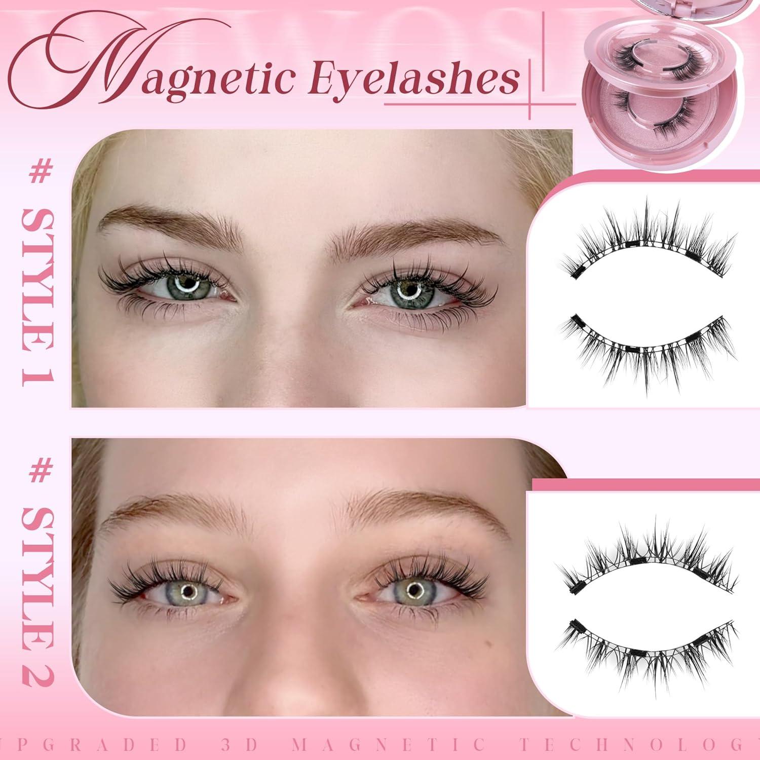 Pestañas Magnéticas Wiwoseo 2 Pares con Aplicador - Naturales