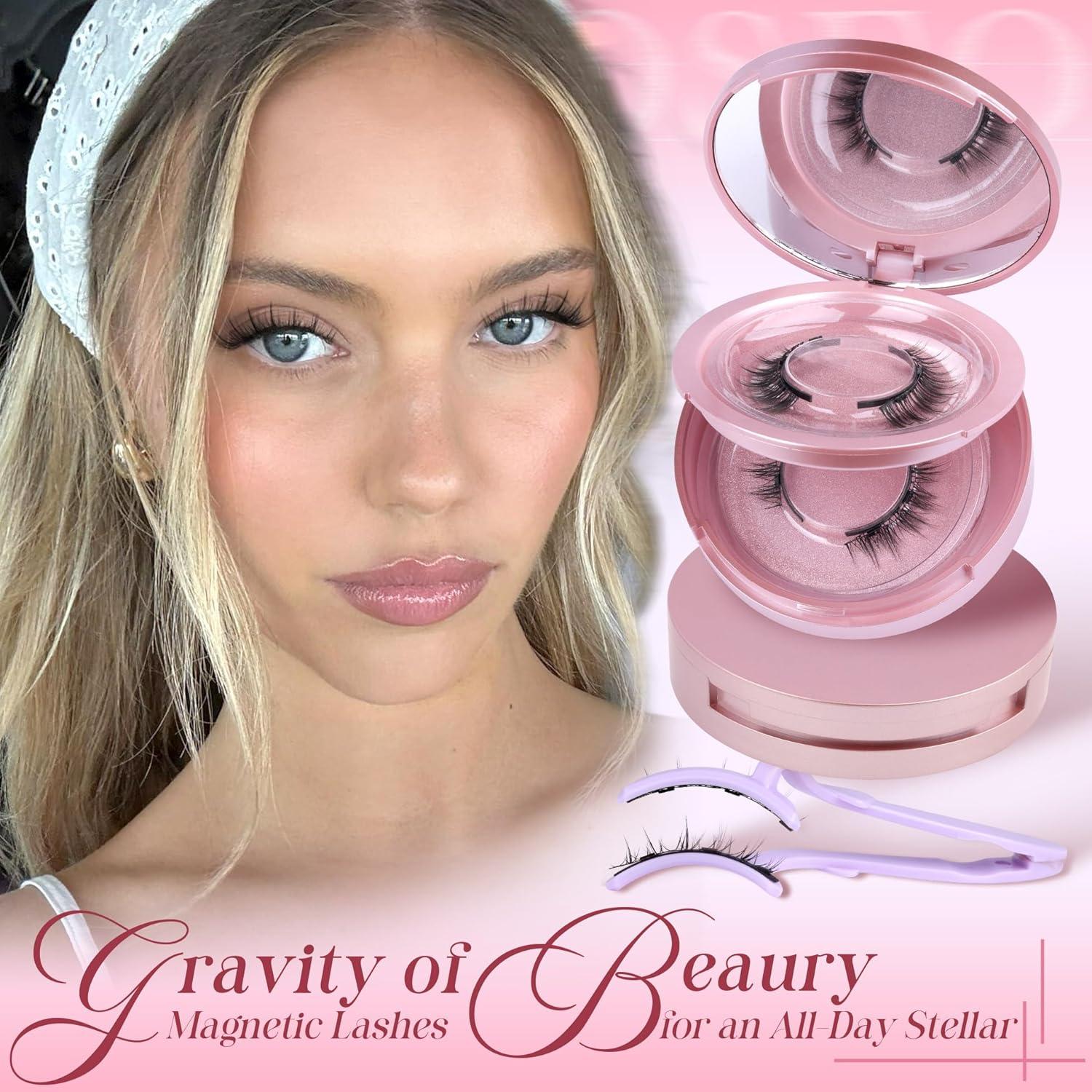 Pestañas Magnéticas Wiwoseo 2 Pares con Aplicador - Naturales