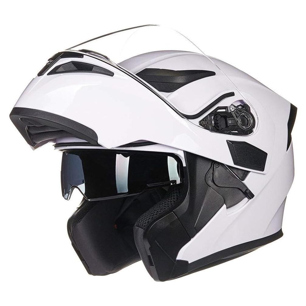 ILM Motorcycle Dual Visor Flip up Modular Full Face Helmet DOT 6 Colors Model 902