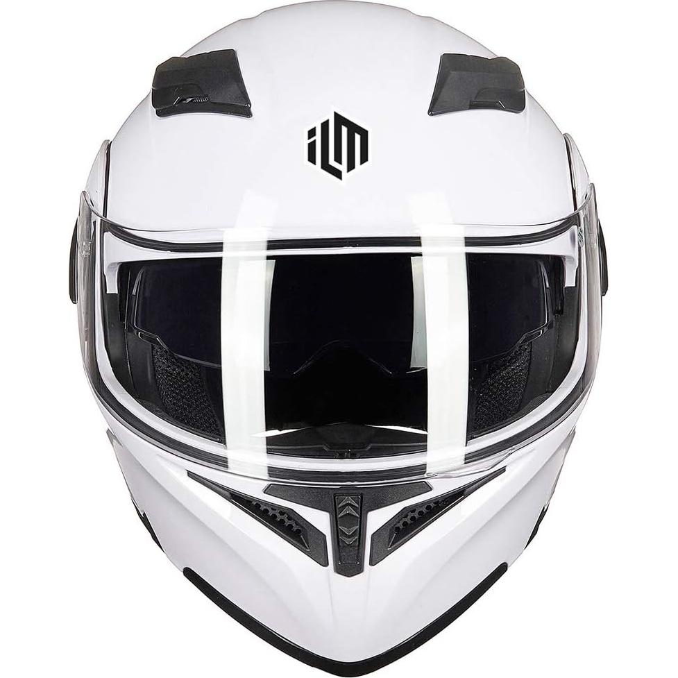 ILM Motorcycle Dual Visor Flip up Modular Full Face Helmet DOT 6 Colors Model 902