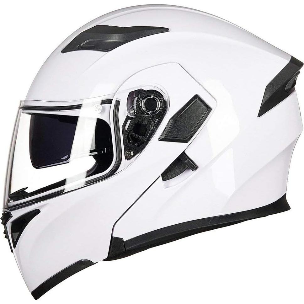 ILM Motorcycle Dual Visor Flip up Modular Full Face Helmet DOT 6 Colors Model 902