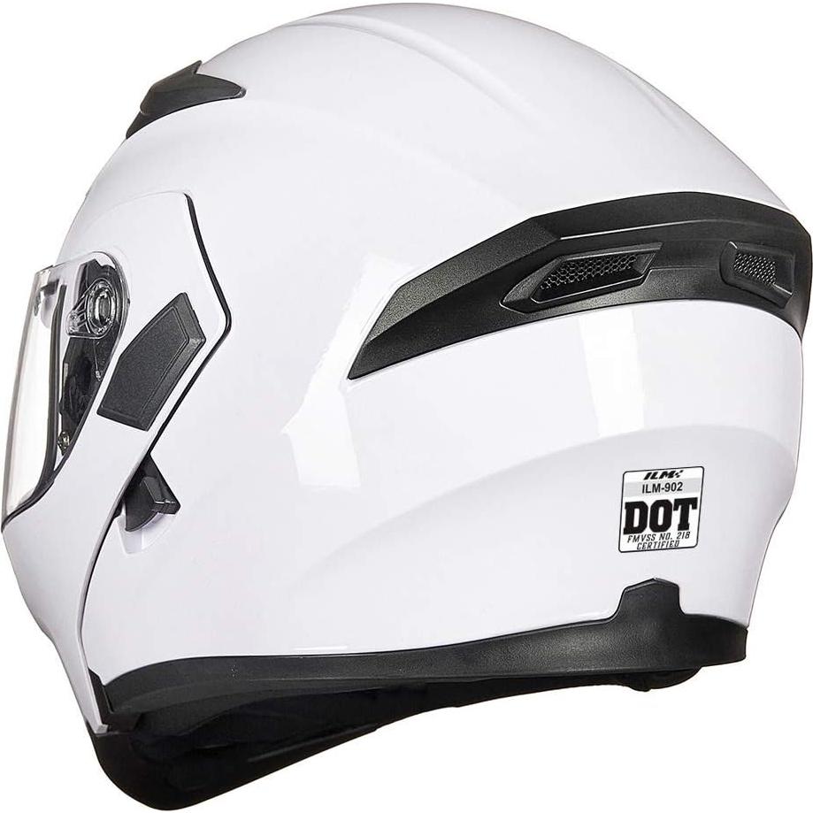 ILM Motorcycle Dual Visor Flip up Modular Full Face Helmet DOT 6 Colors Model 902
