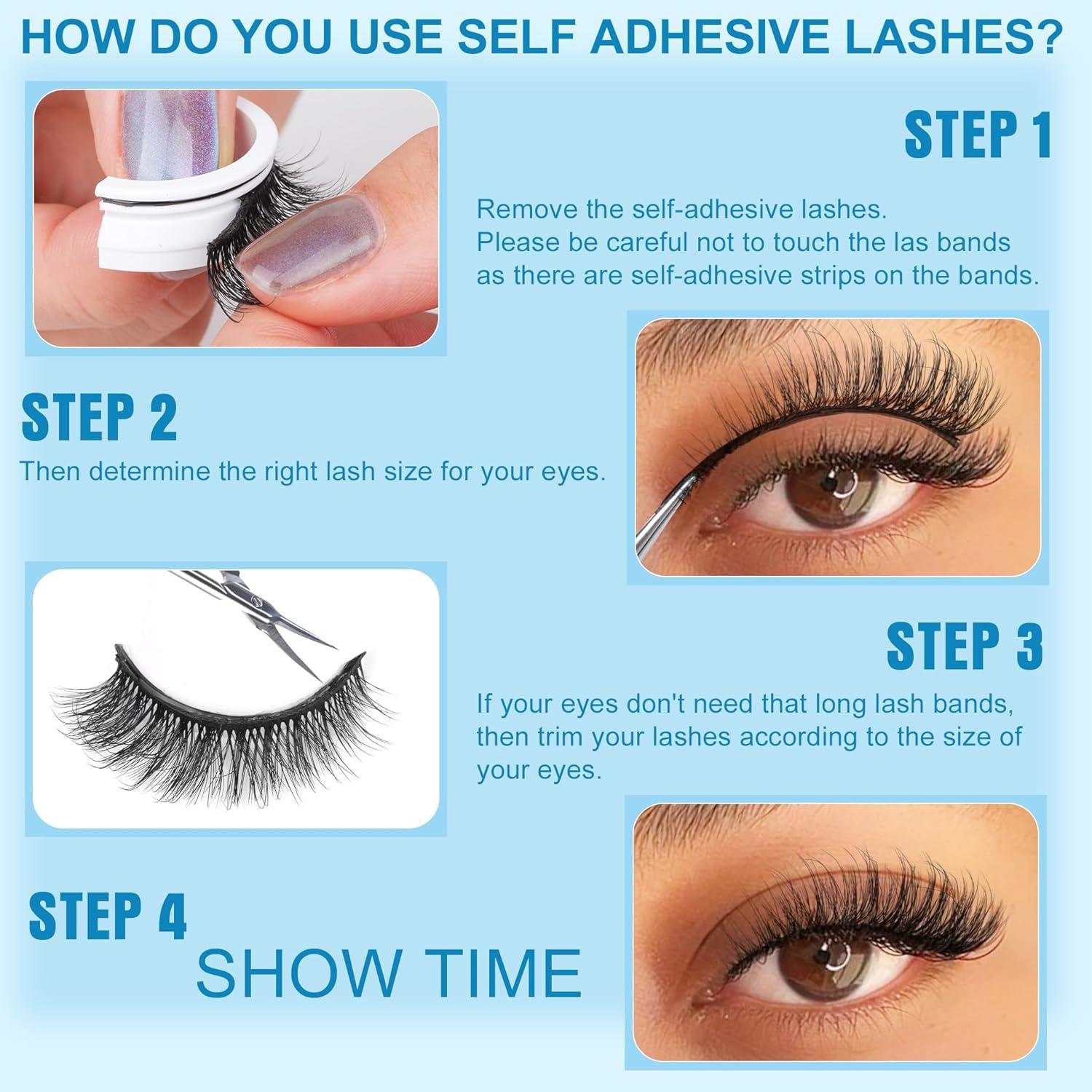 Pestañas Autoadhesivas Naturales ALICROWN - 5 Pares 3D