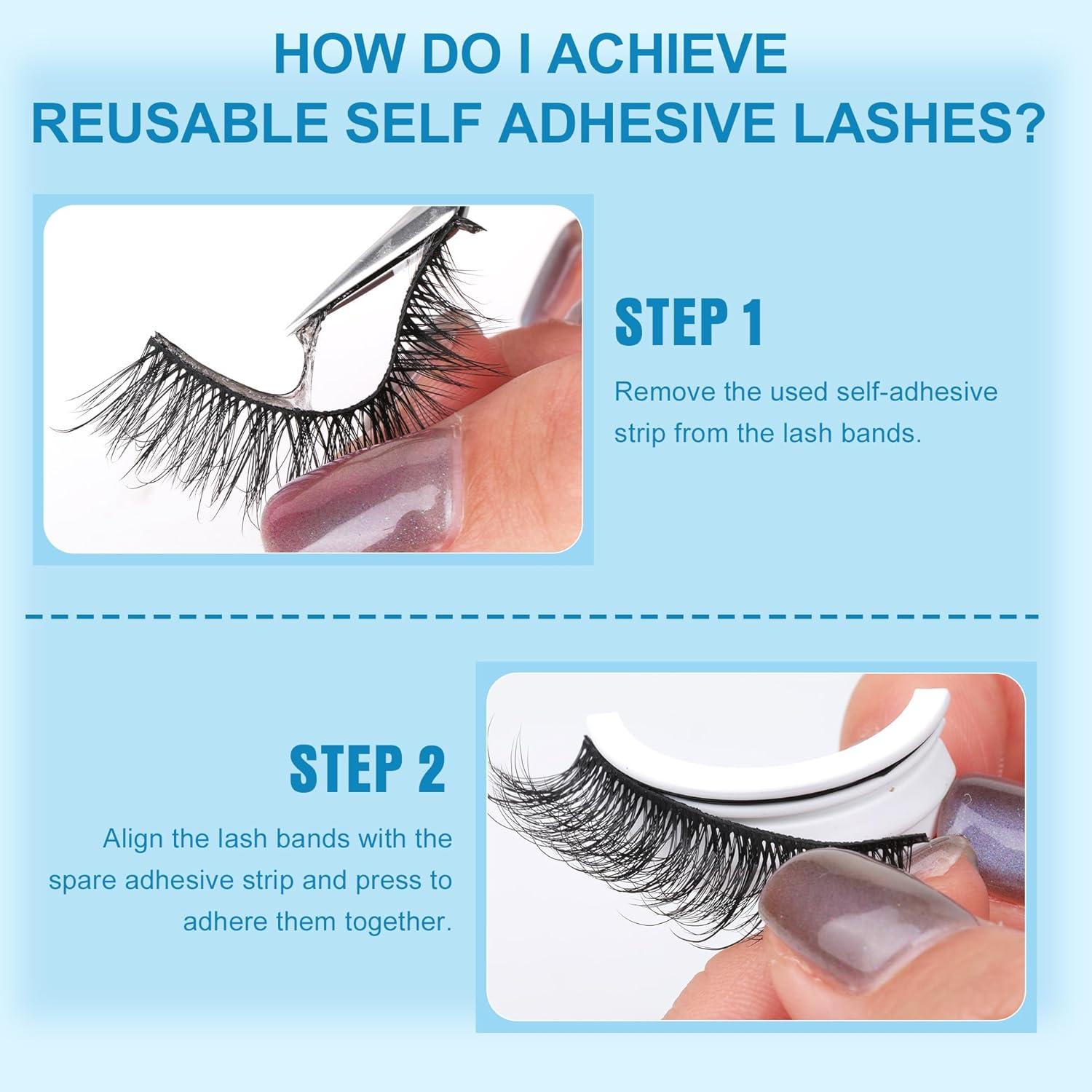 Pestañas Autoadhesivas Naturales ALICROWN - 5 Pares 3D