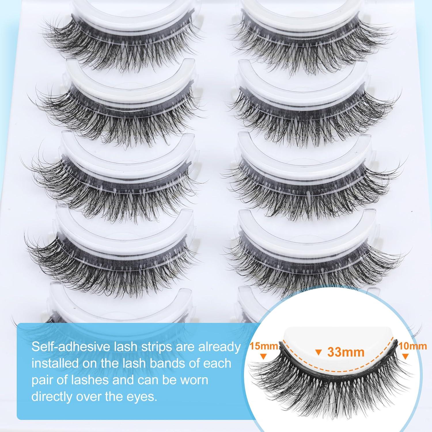 Pestañas Autoadhesivas Naturales ALICROWN - 5 Pares 3D