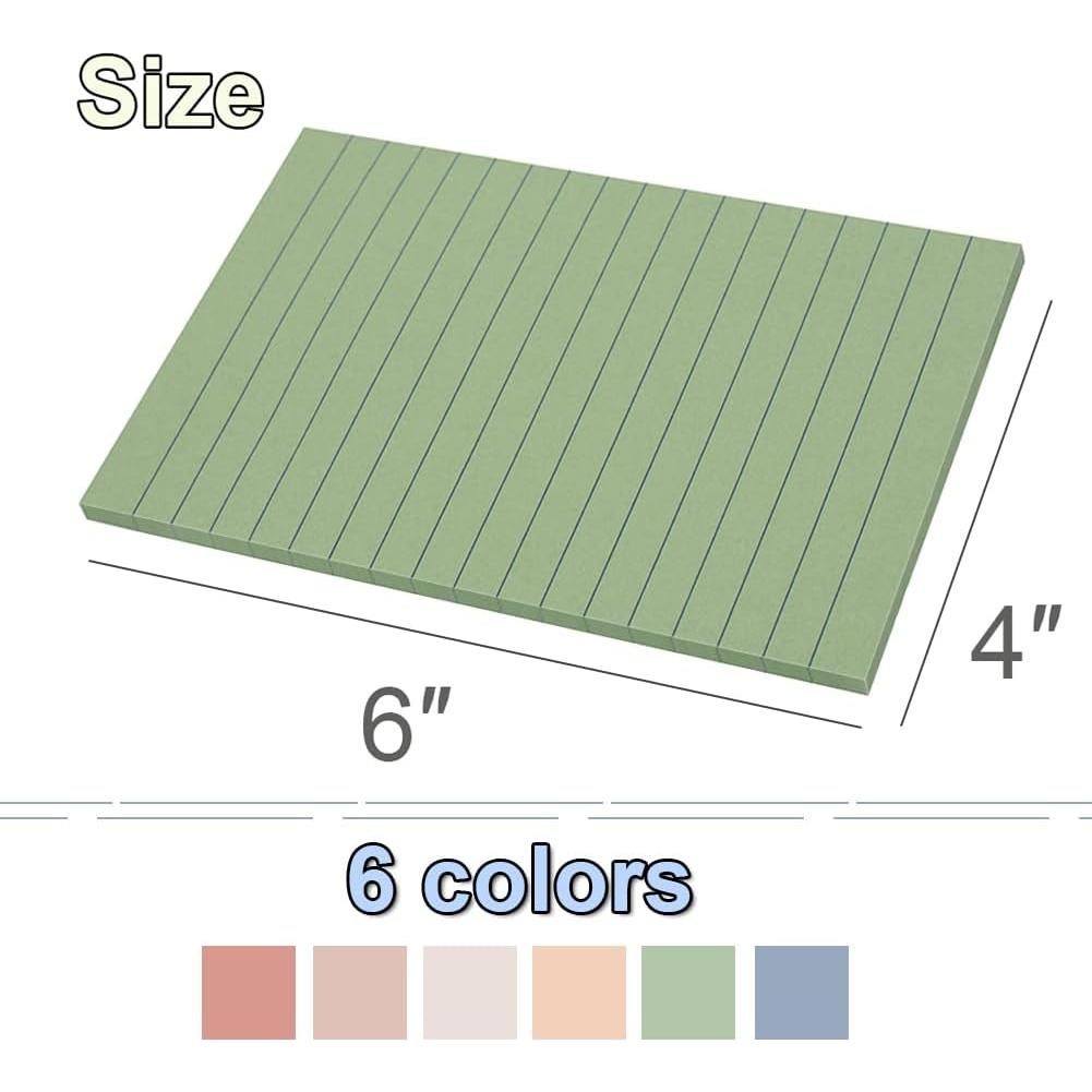 Paquete de 12 Notas Adhesivas Rayadas Kozerite 10x15 cm Vintage