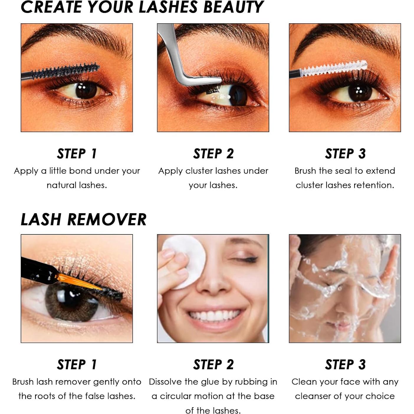 Kit de Extensiones de Pestañas 320pcs SL 30D 40D Adhesivo y Sellador