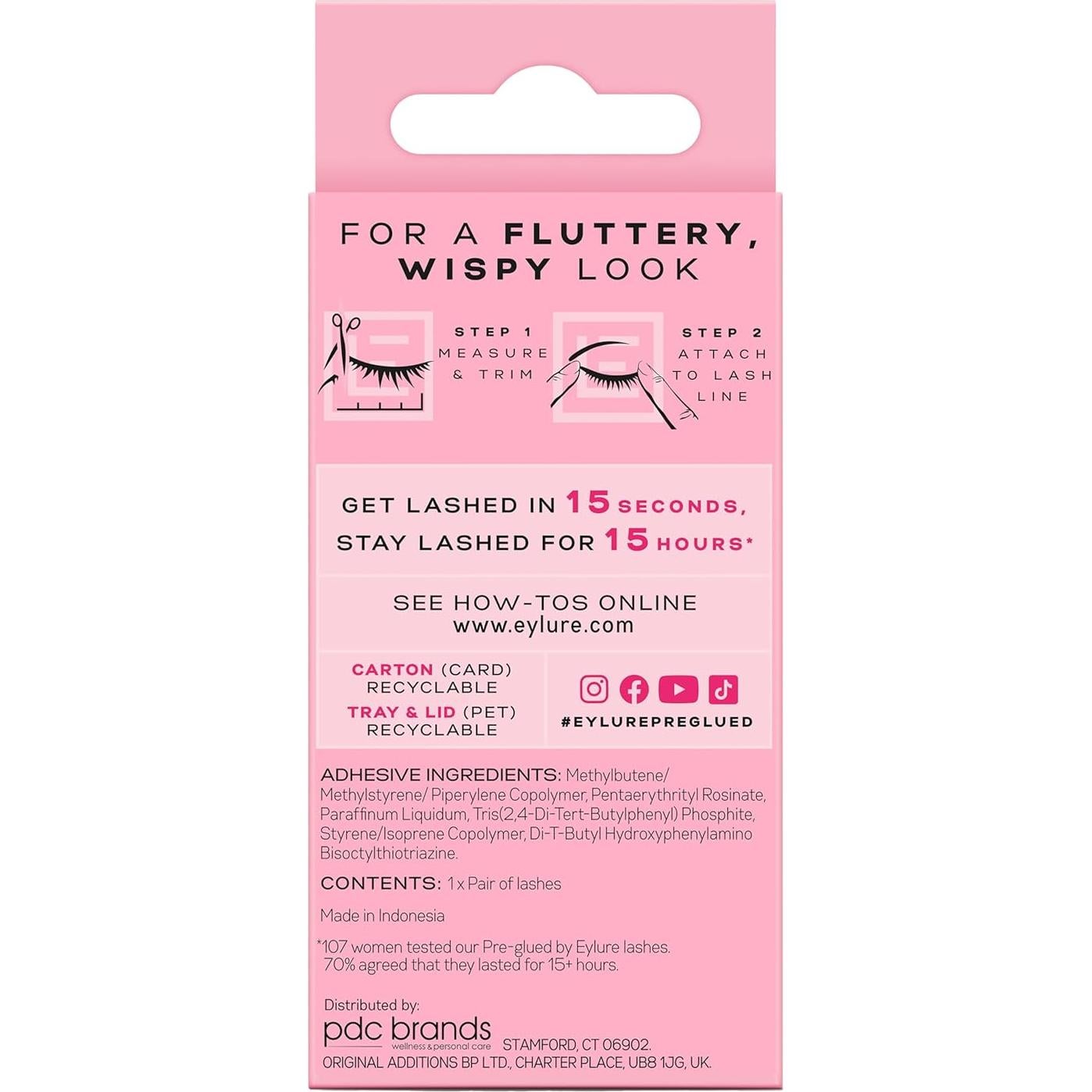 Pestañas Postizas Pre-Adhesivas Eylure Wispy No. 117 - 1 Par