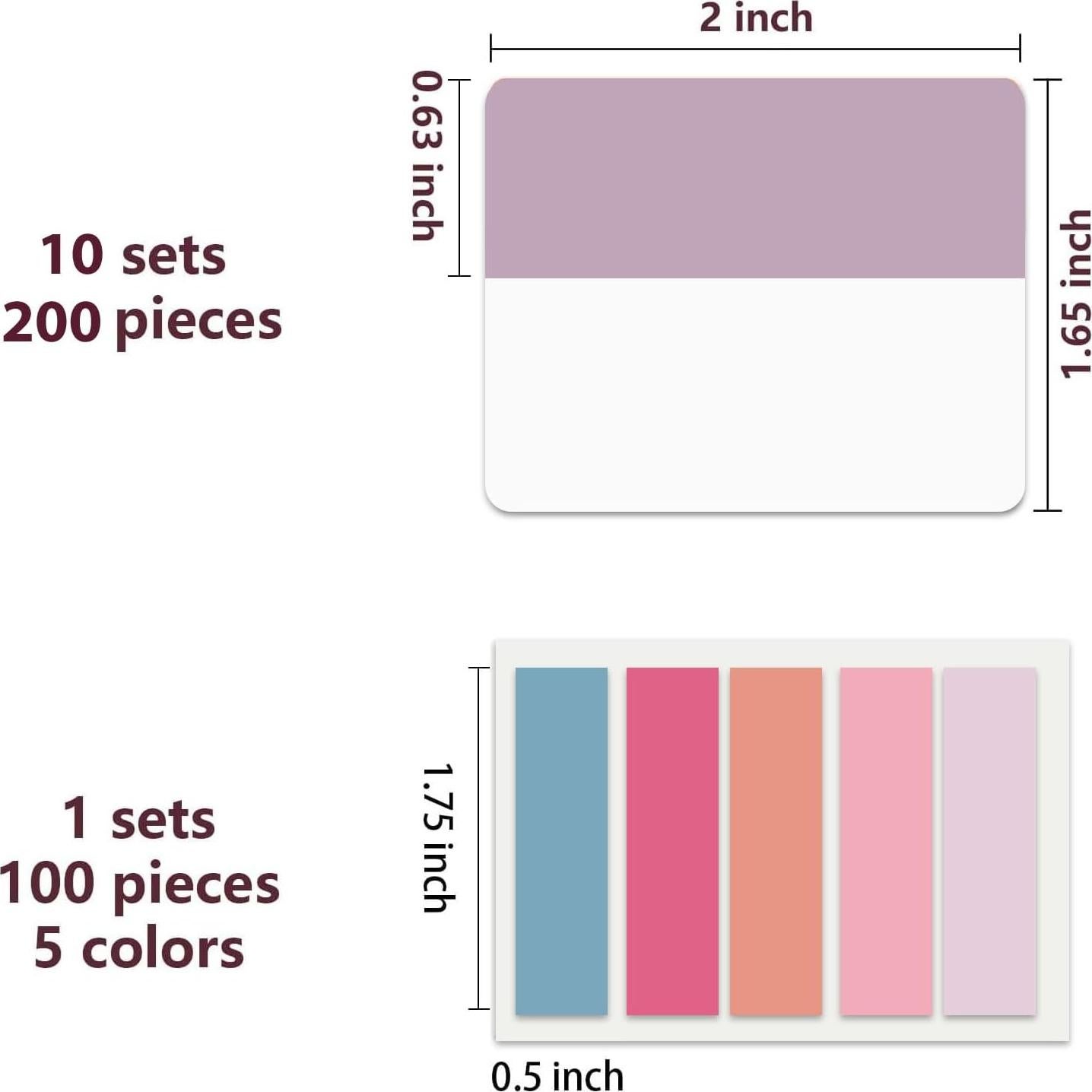 Pestañas Adhesivas ELII 300 Pcs Escriturables y Reposicionables