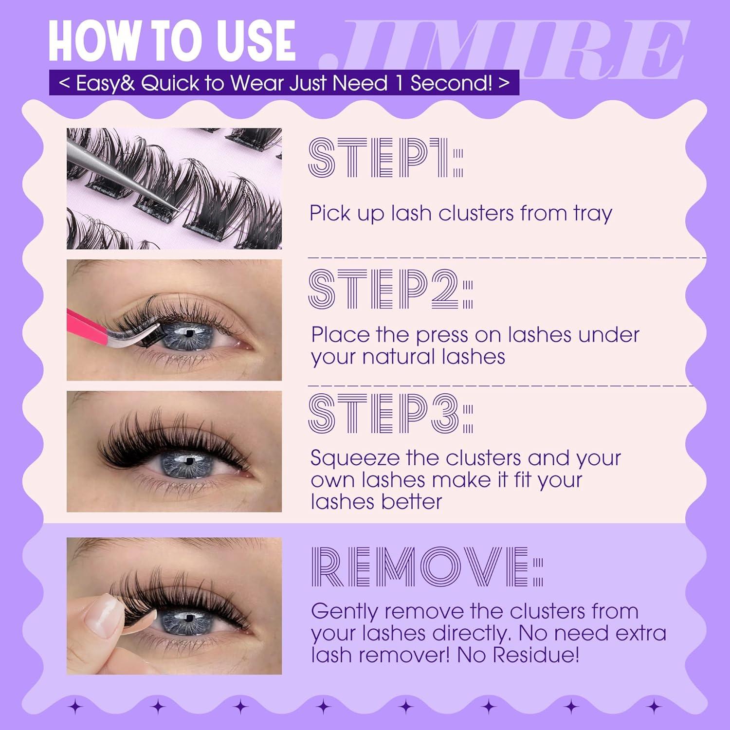 Pestañas Autoadhesivas JIMIRE 10-14MM Wispy Reutilizables