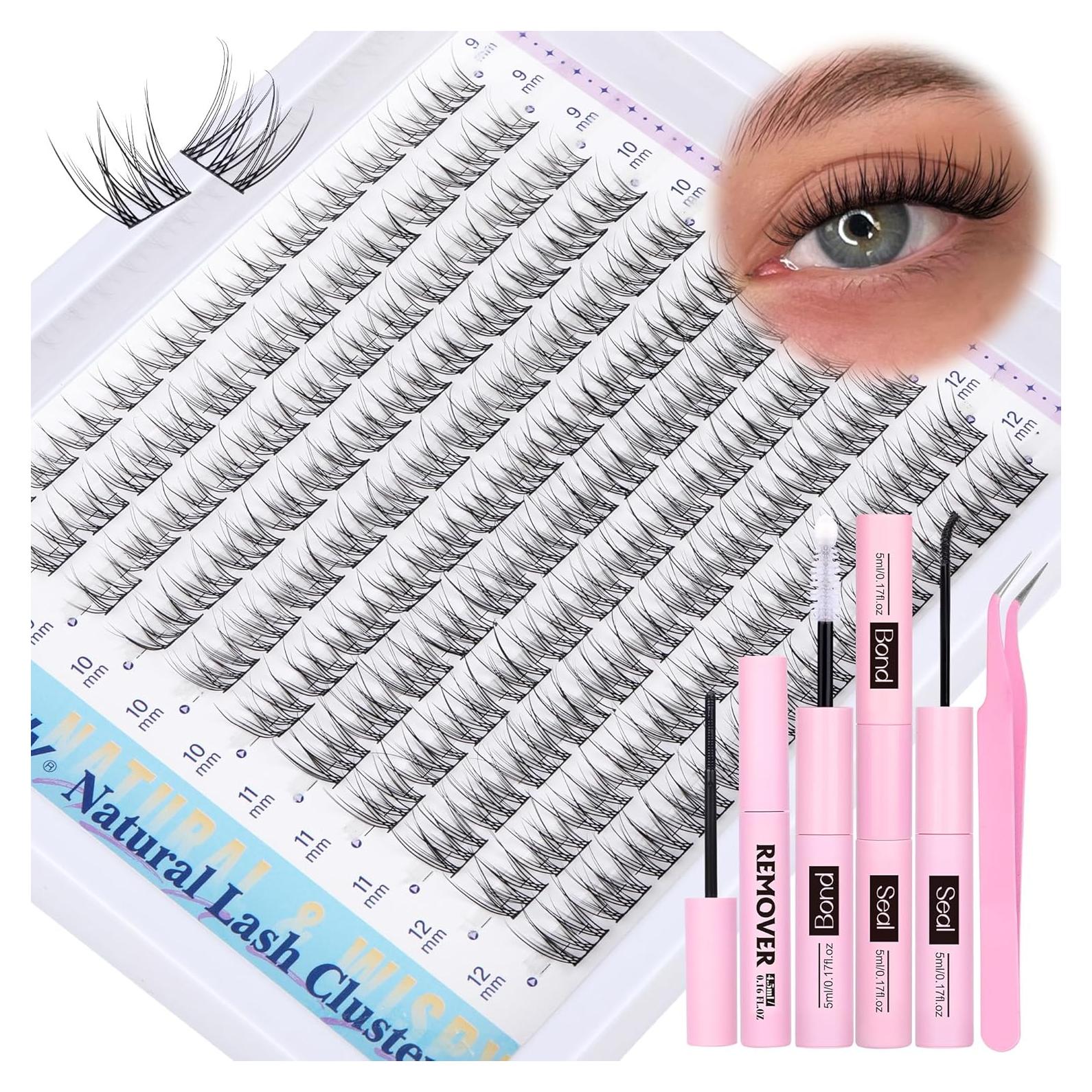 Kit de Extensión de Pestañas Newcally 9-12mm Suaves y Naturales