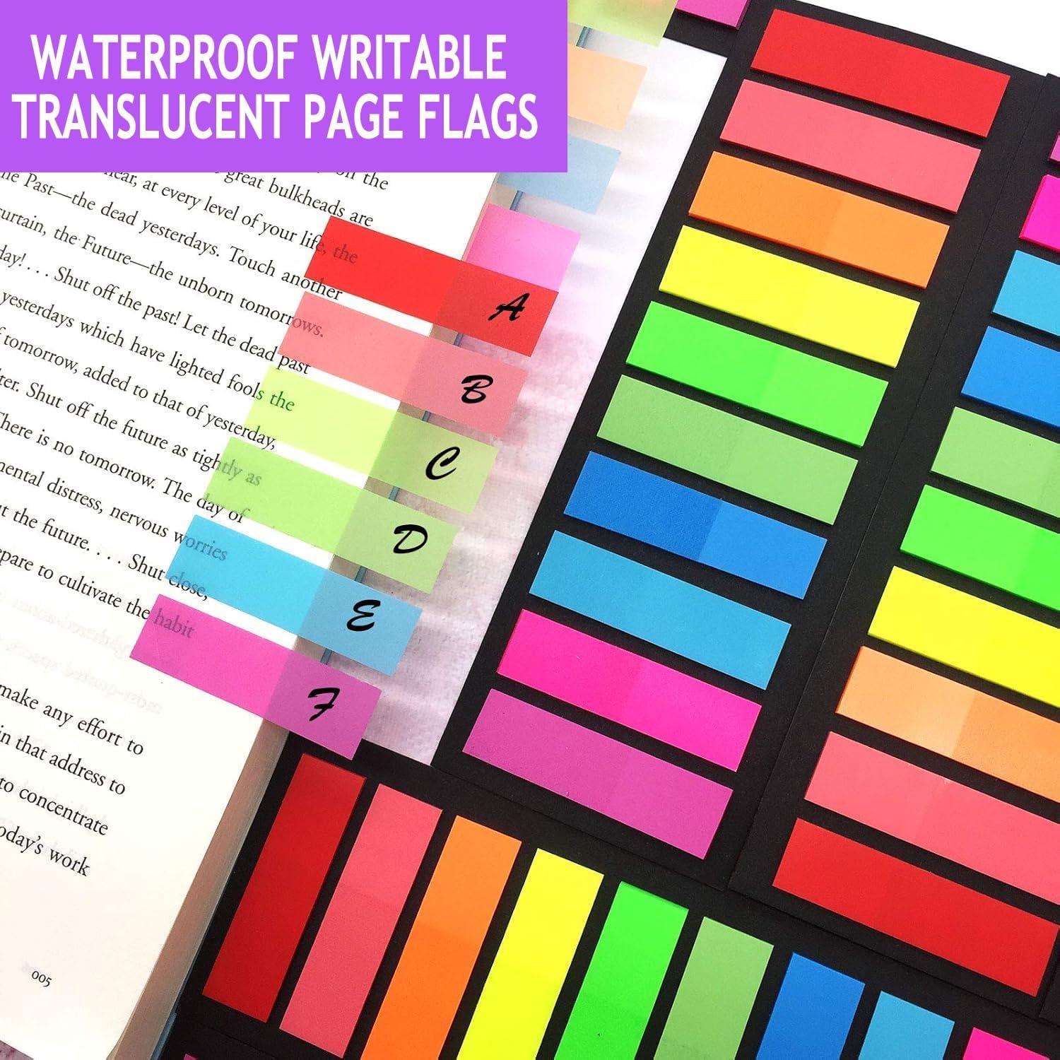 2400 Piezas Marcadores de Página Adhesivos Vabrloy Neón