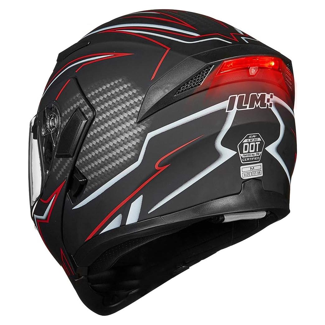 ILM Motorcycle Dual Visor Flip up Modular Full Face Helmet DOT 6 Colors Model 902