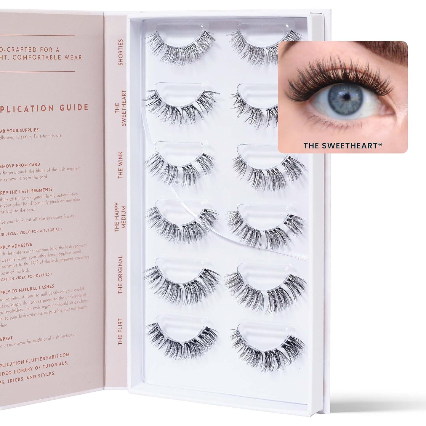 Kit de Extensión de Pestañas Naturales FlutterHabit - 6 Juegos