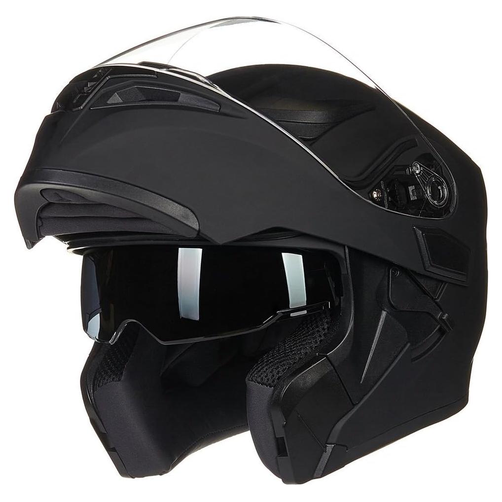 ILM Motorcycle Dual Visor Flip up Modular Full Face Helmet DOT 6 Colors Model 902