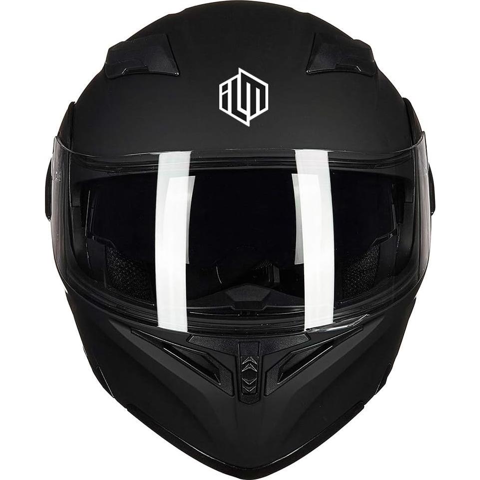 ILM Motorcycle Dual Visor Flip up Modular Full Face Helmet DOT 6 Colors Model 902