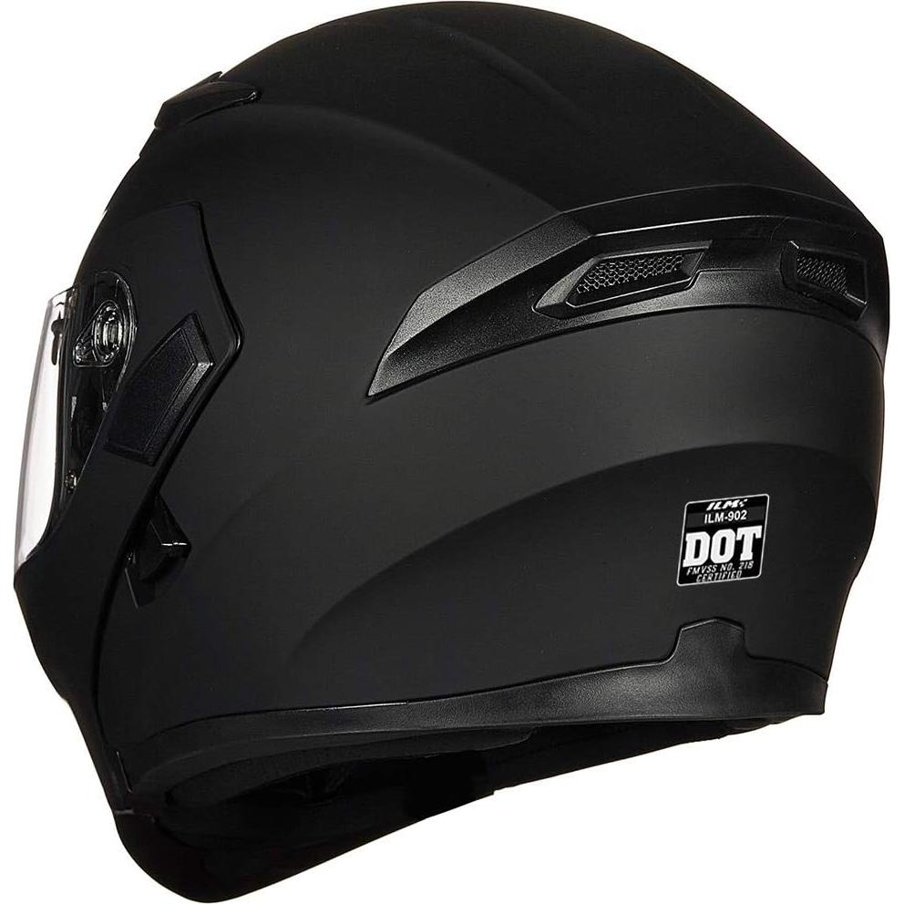 ILM Motorcycle Dual Visor Flip up Modular Full Face Helmet DOT 6 Colors Model 902