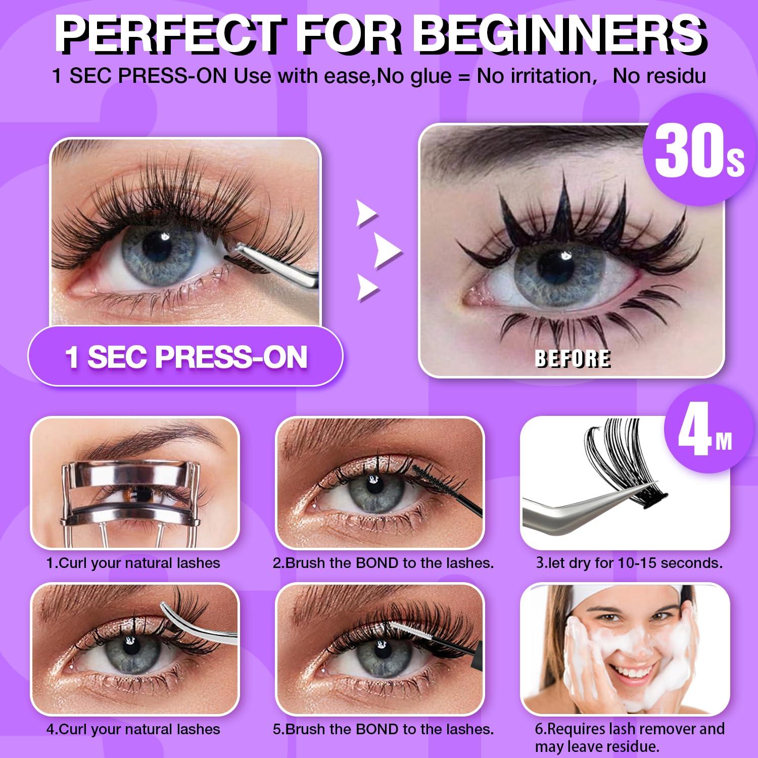 Pestañas Autoadhesivas AILAISHI 10-14mm 60pcs D Curl Fluffy