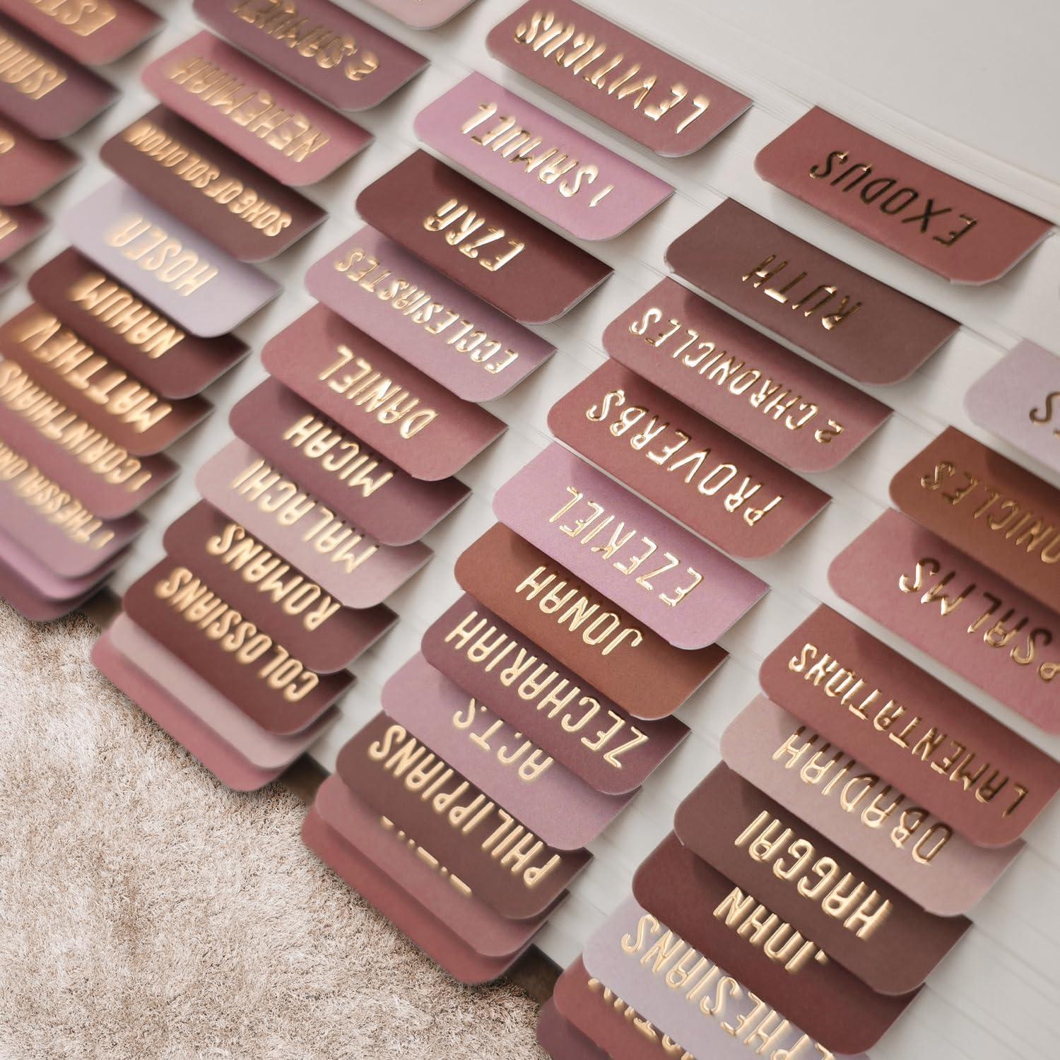 Etiquetas de Biblia Laminadas Uzriyl - Tono Mocha, 66 Piezas