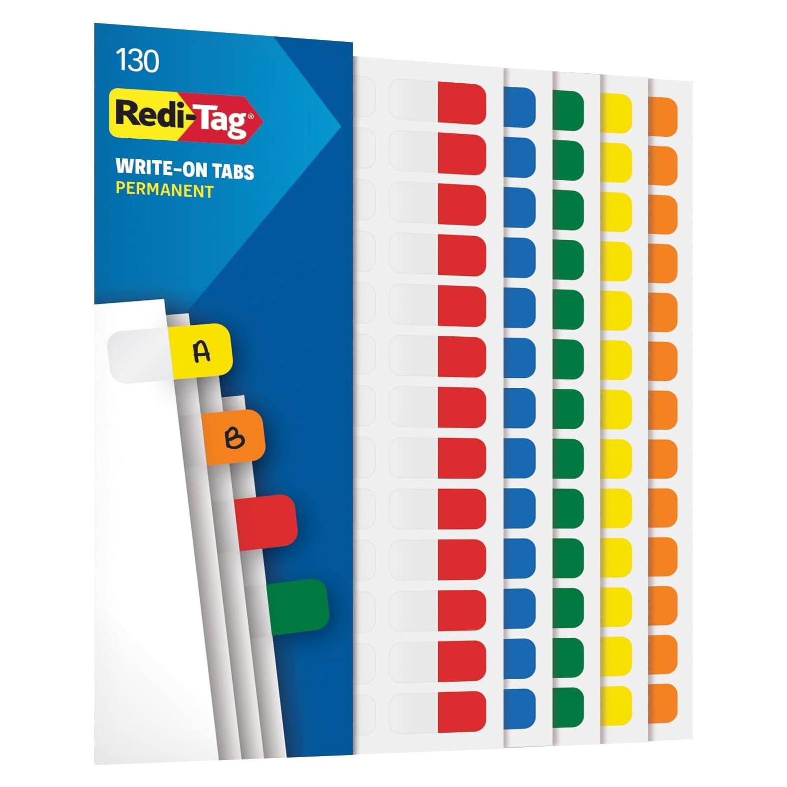 Etiquetas Adhesivas Redi-Tag 130 Pzas Colores Primarios 2.54x1.11cm