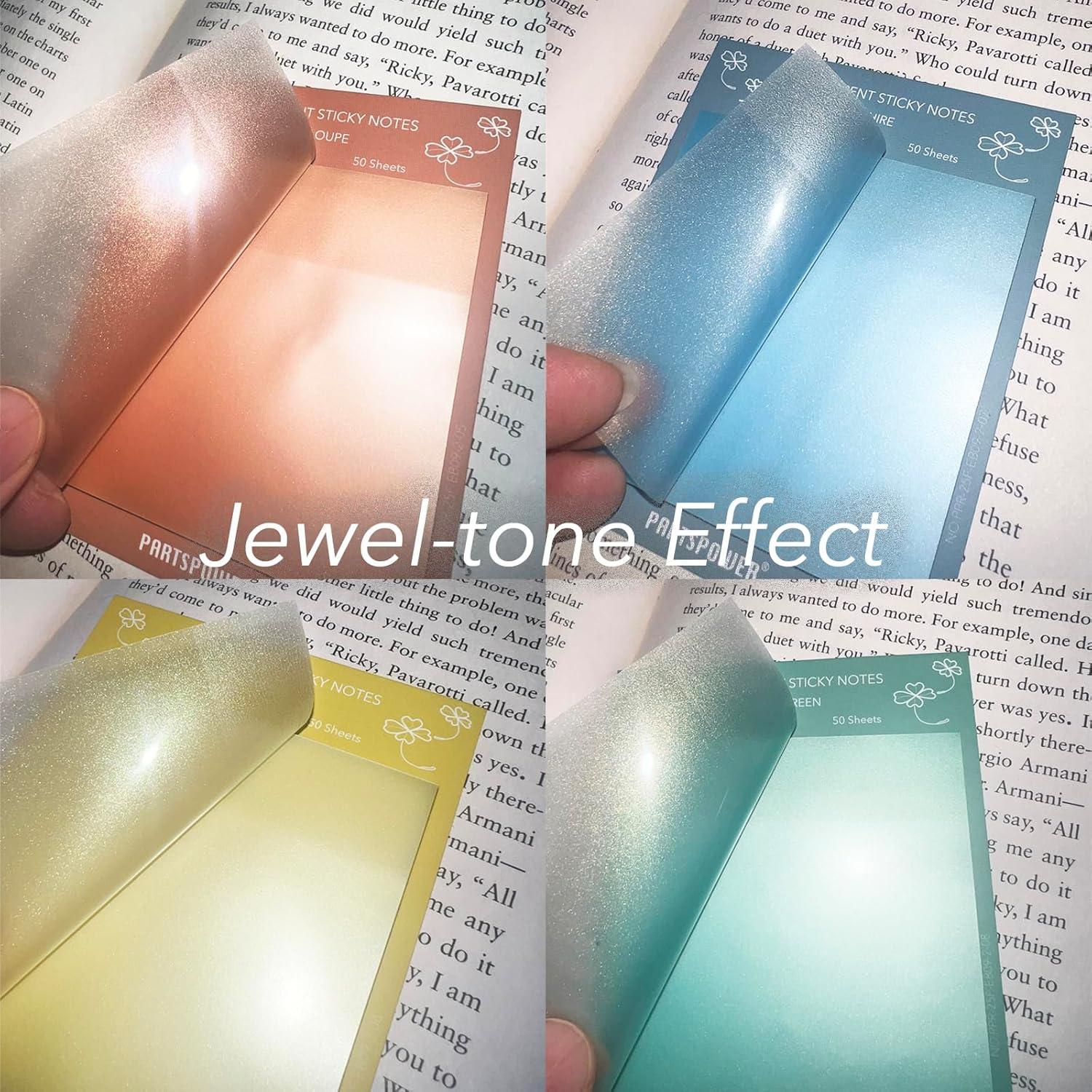 Notas Adhesivas Transparentes PARTSPOWER 4 Paquetes 7.62x7.62 cm