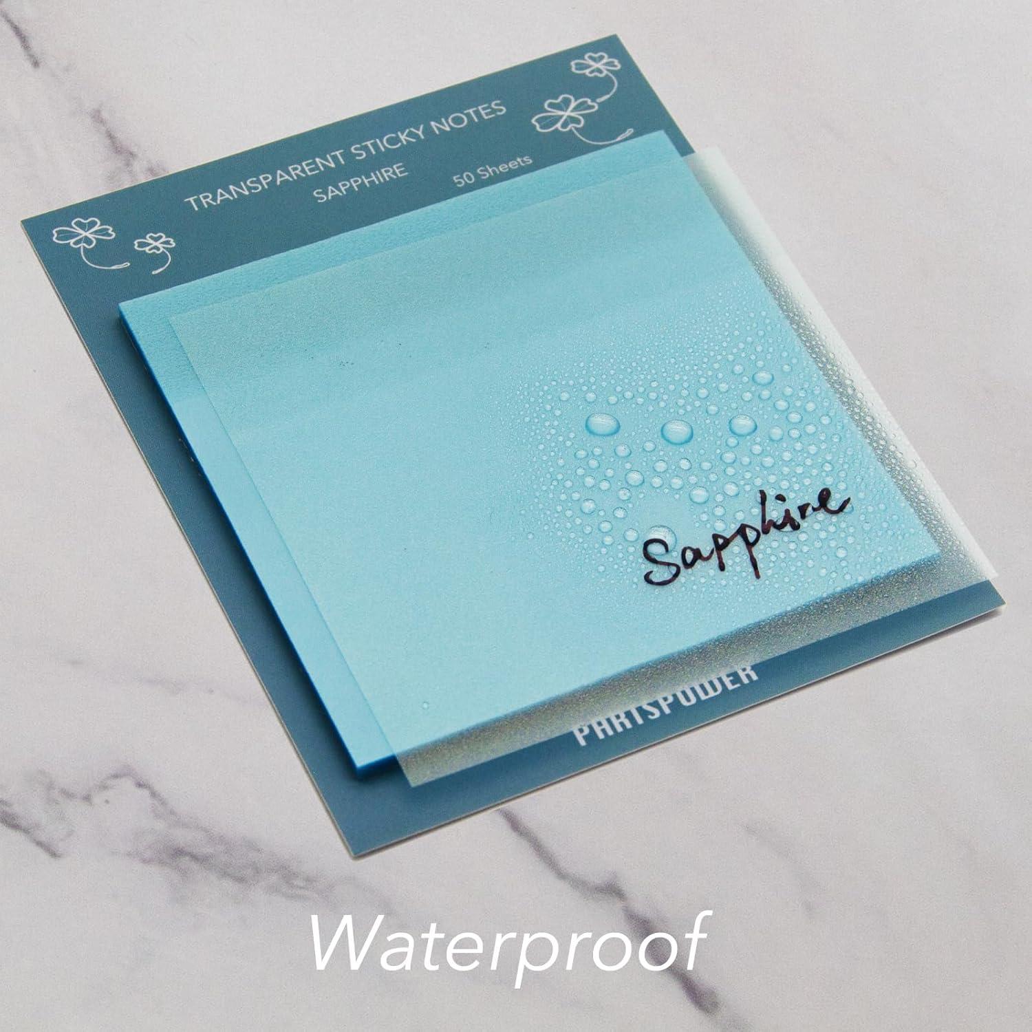 Notas Adhesivas Transparentes PARTSPOWER 4 Paquetes 7.62x7.62 cm