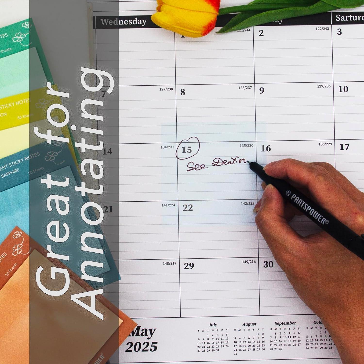 Notas Adhesivas Transparentes PARTSPOWER 4 Paquetes 7.62x7.62 cm