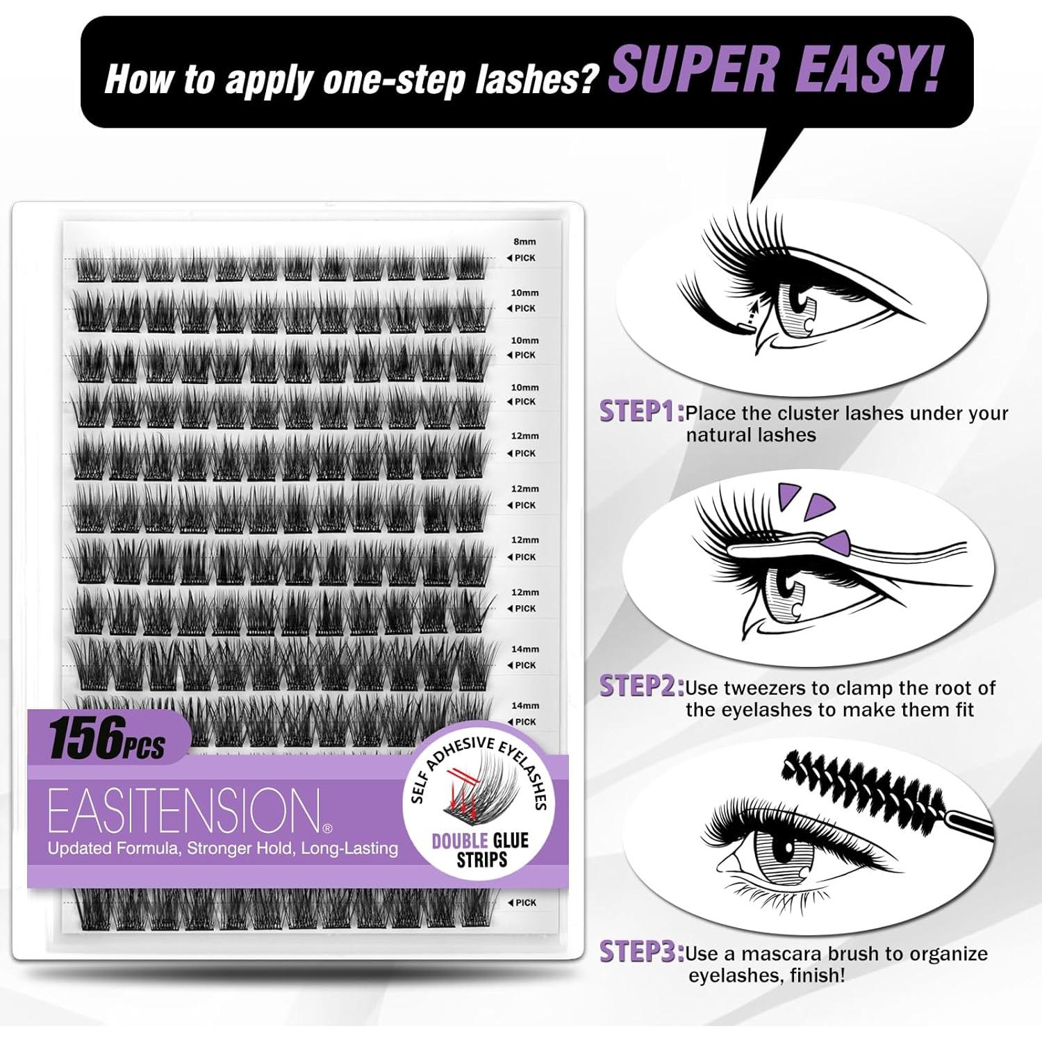 Pestañas Autoadhesivas EASITENSION 156 PCS Reutilizables