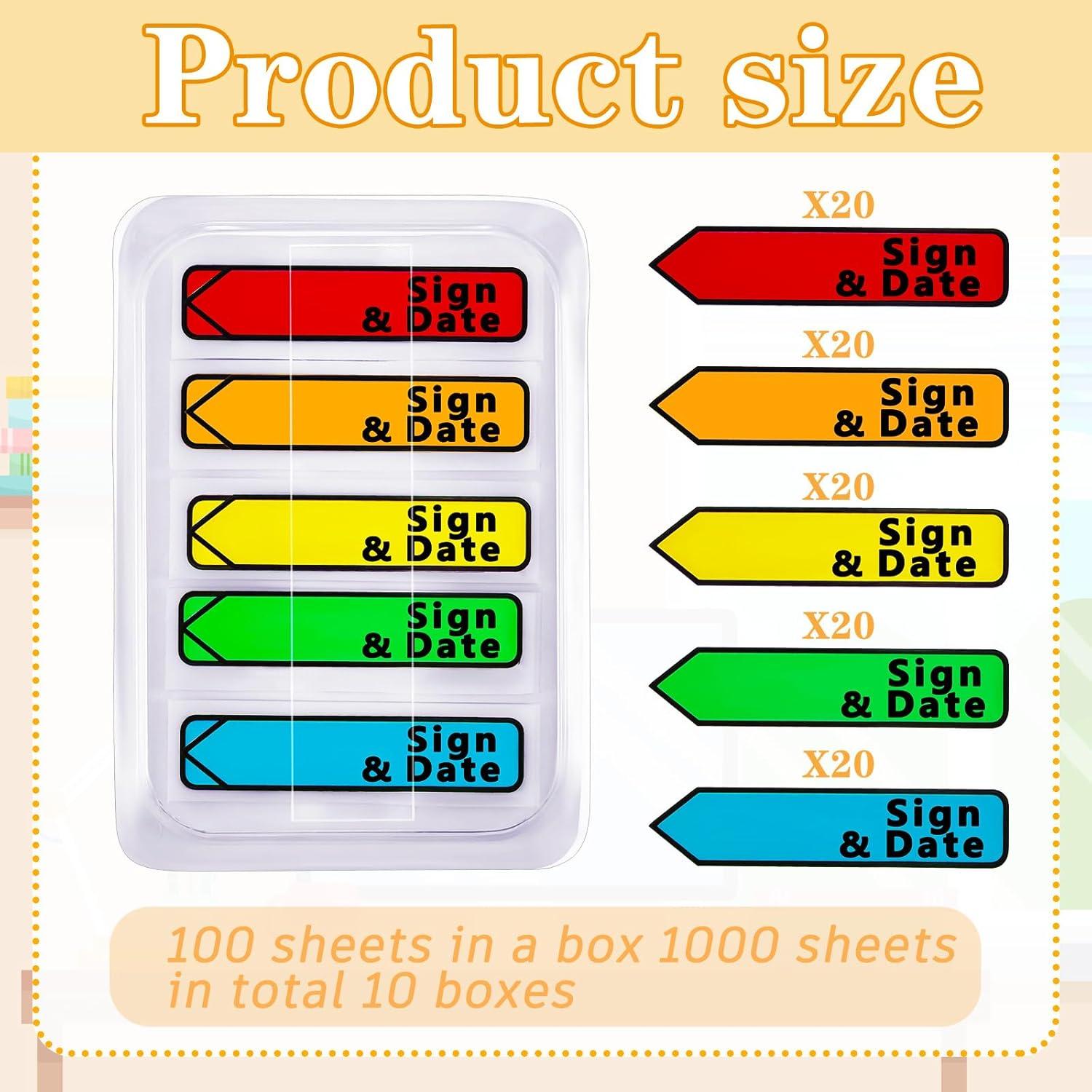 Pegatinas de Fecha Firmar Colarr 1000 Piezas Multicolor