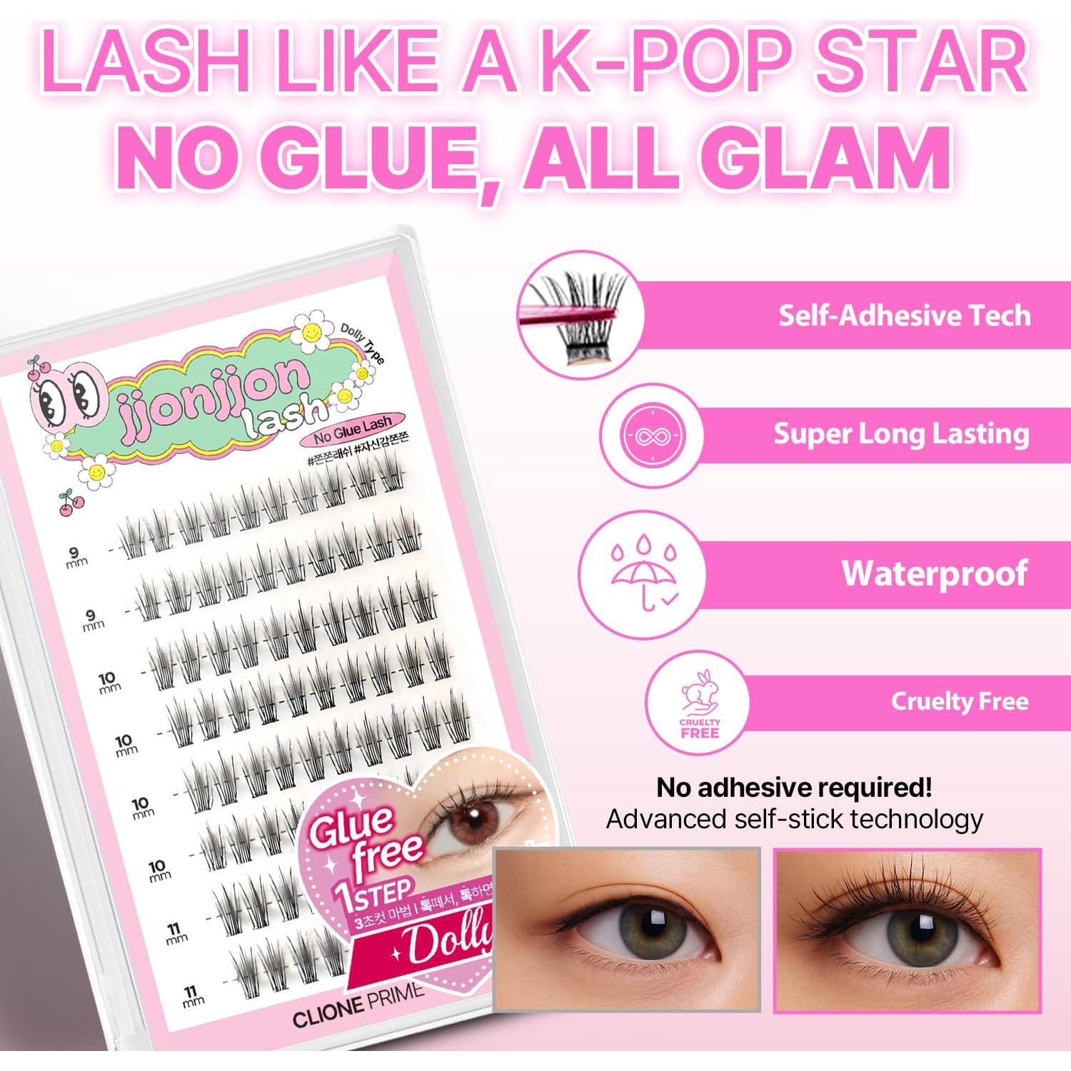 Pestañas Autoadhesivas Wispy Dolly Look - Reutilizables 14x8.3cm