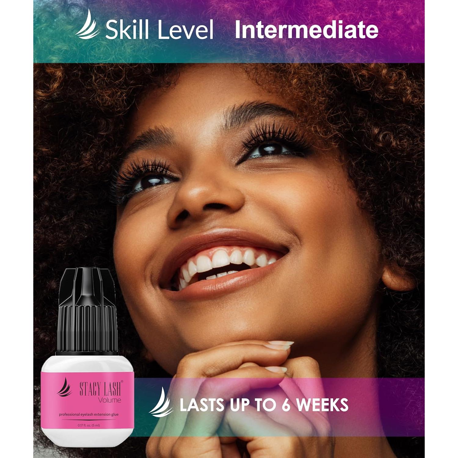 Pegamento para Pestañas Stacy Lash 5ml - Secado 3-4s, 6 Semanas