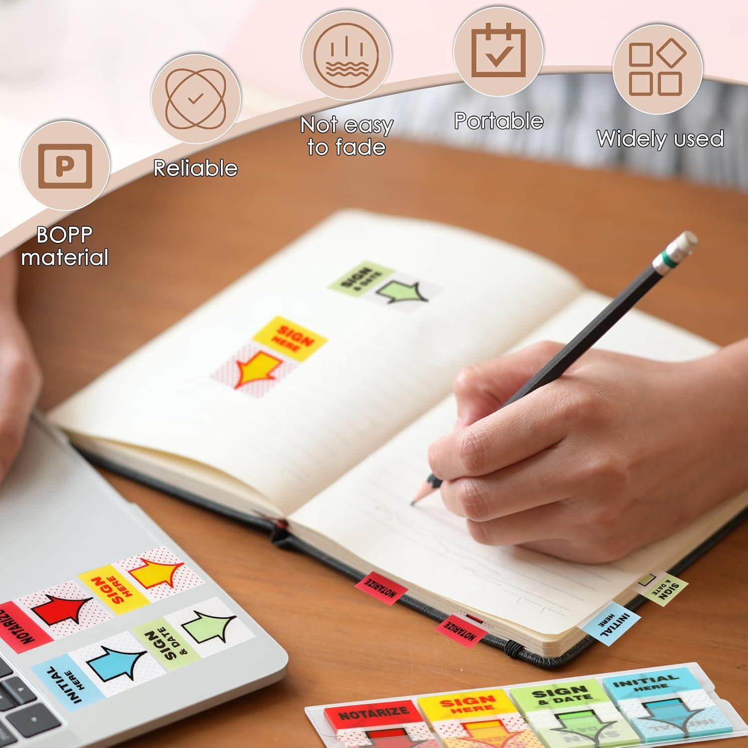 800 Etiquetas Adhesivas Plásticas BXUYAOXMC 4 Colores