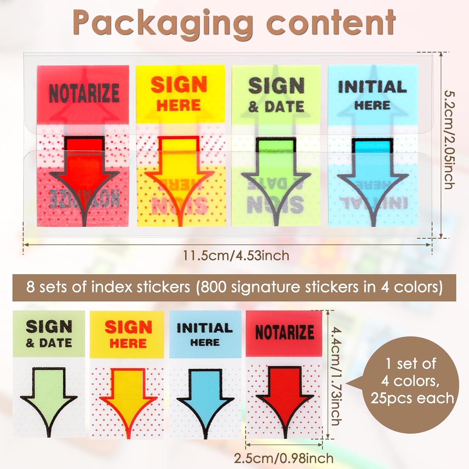 800 Etiquetas Adhesivas Plásticas BXUYAOXMC 4 Colores