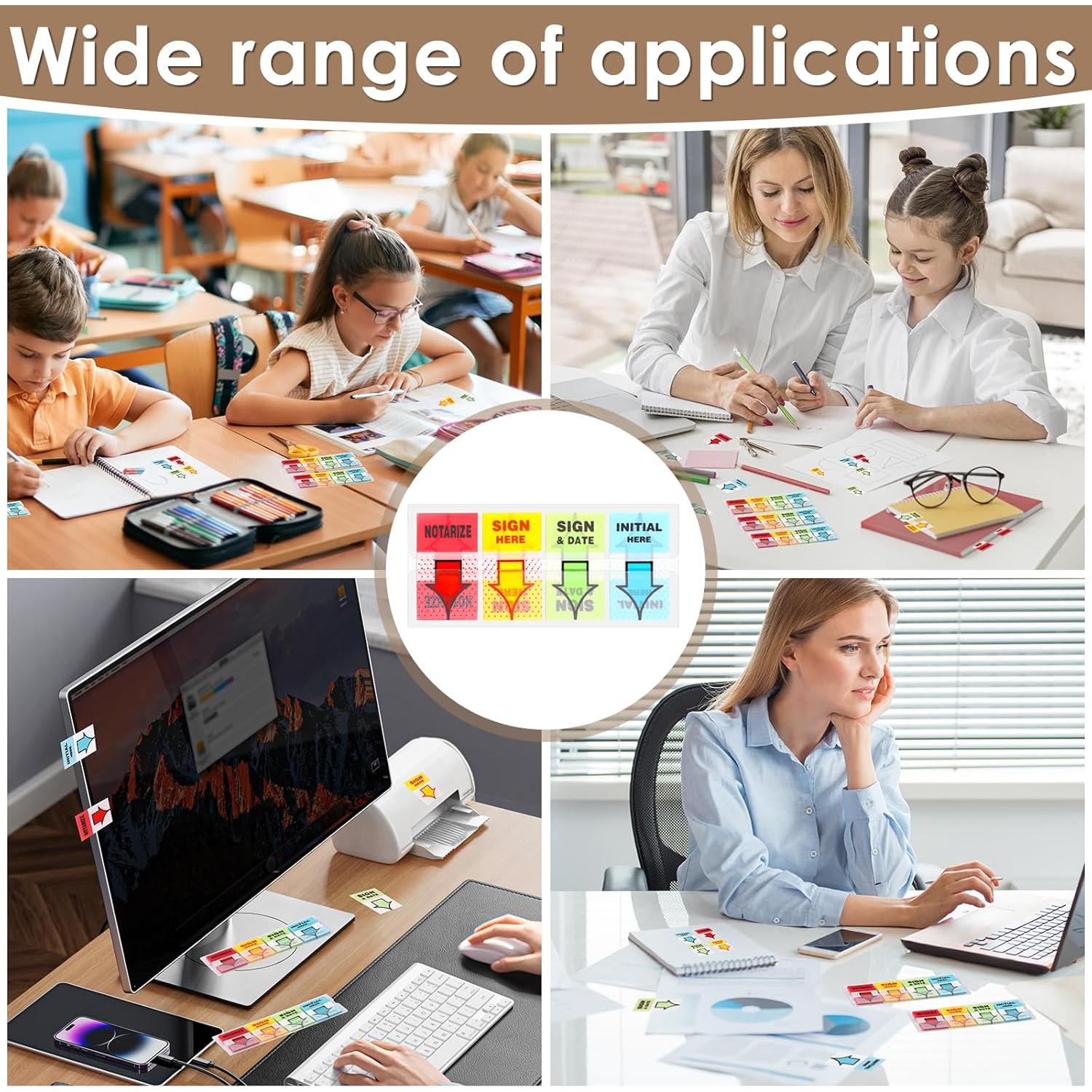 800 Etiquetas Adhesivas Plásticas BXUYAOXMC 4 Colores