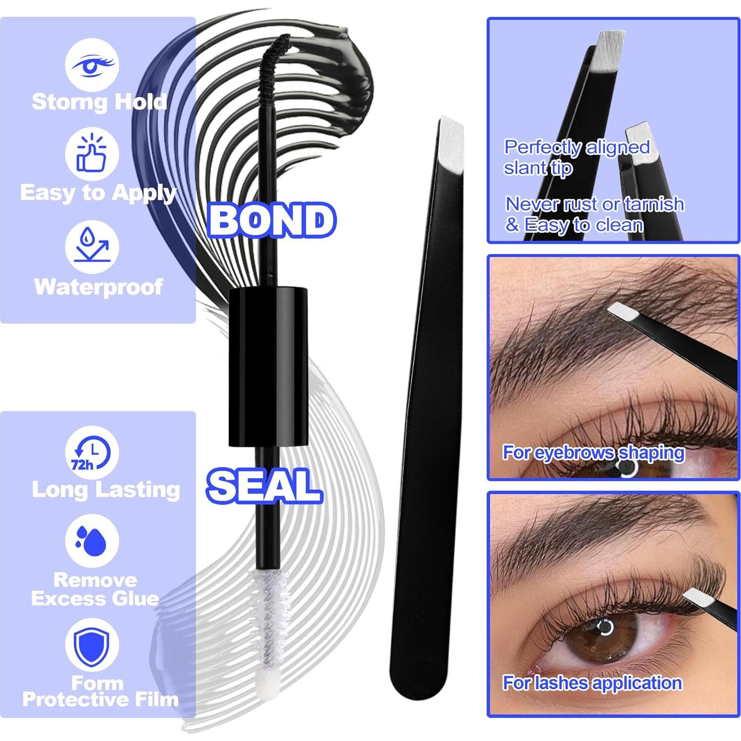 Kit de Pestañas Wispy Naturales Mavphnee 168 Pcs con Adhesivo