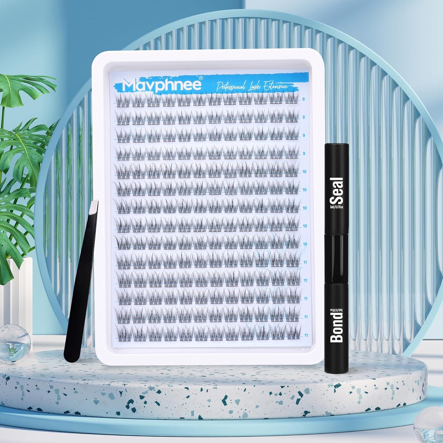 Kit de Pestañas Wispy Naturales Mavphnee 168 Pcs con Adhesivo