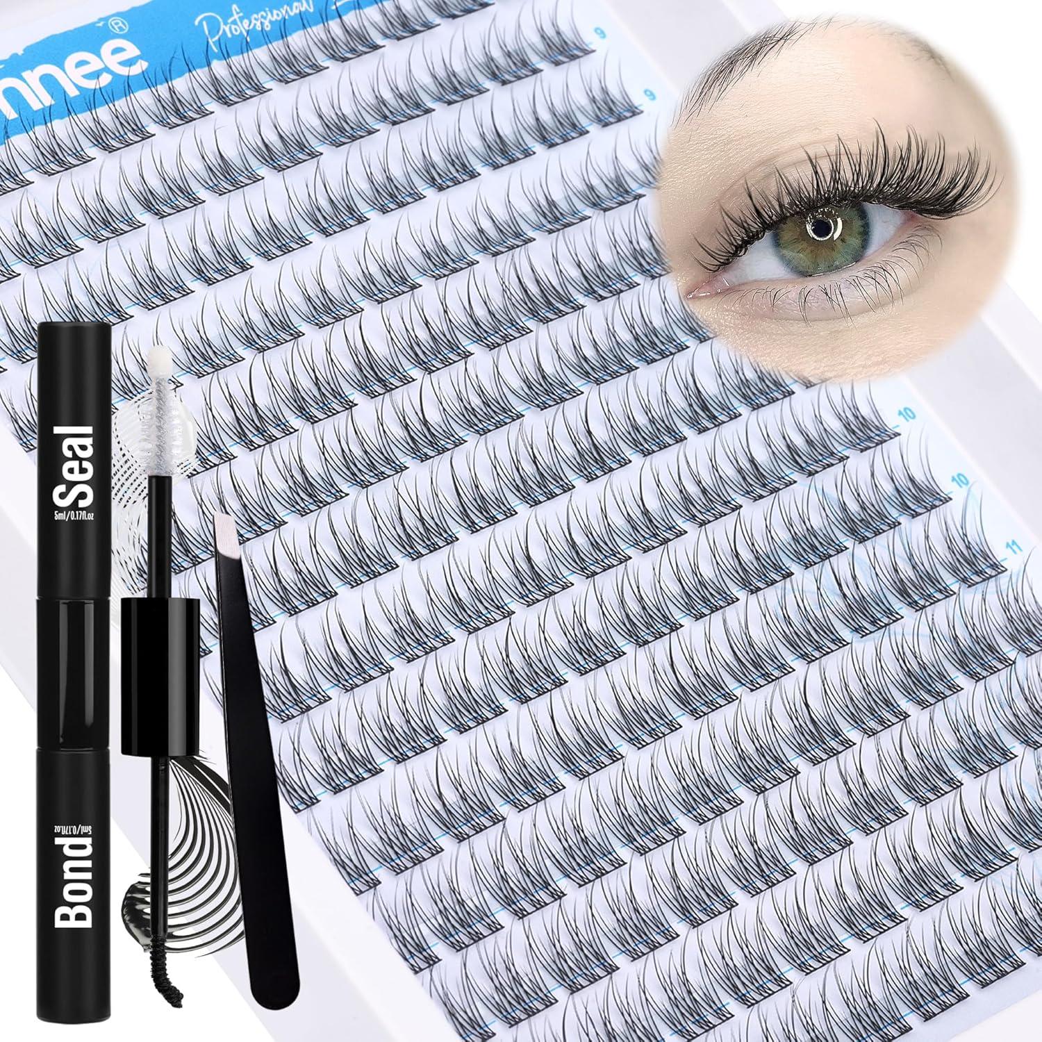 Kit de Pestañas Wispy Naturales Mavphnee 168 Pcs con Adhesivo