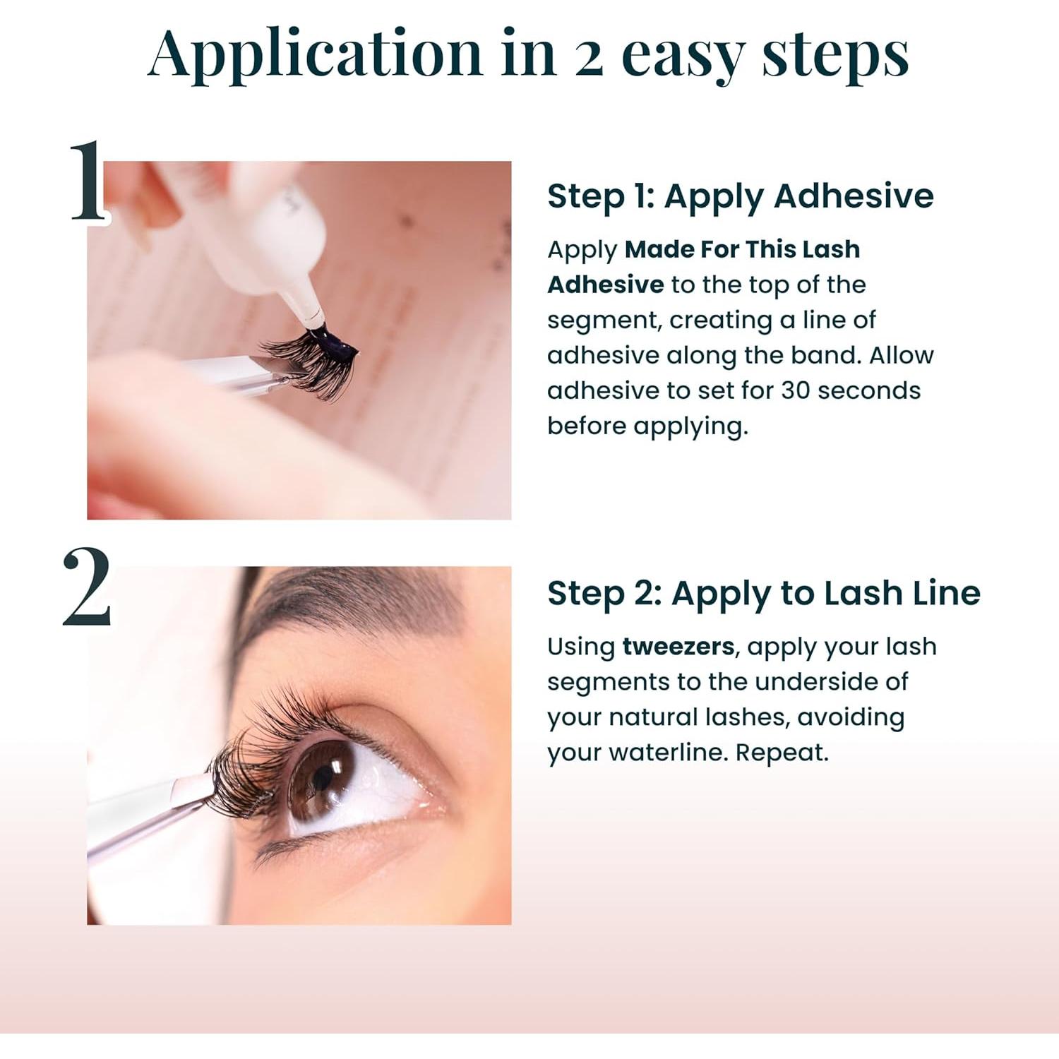 Kit de Extensiones de Pestañas FlutterHabit - 3 Juegos + Pegamento